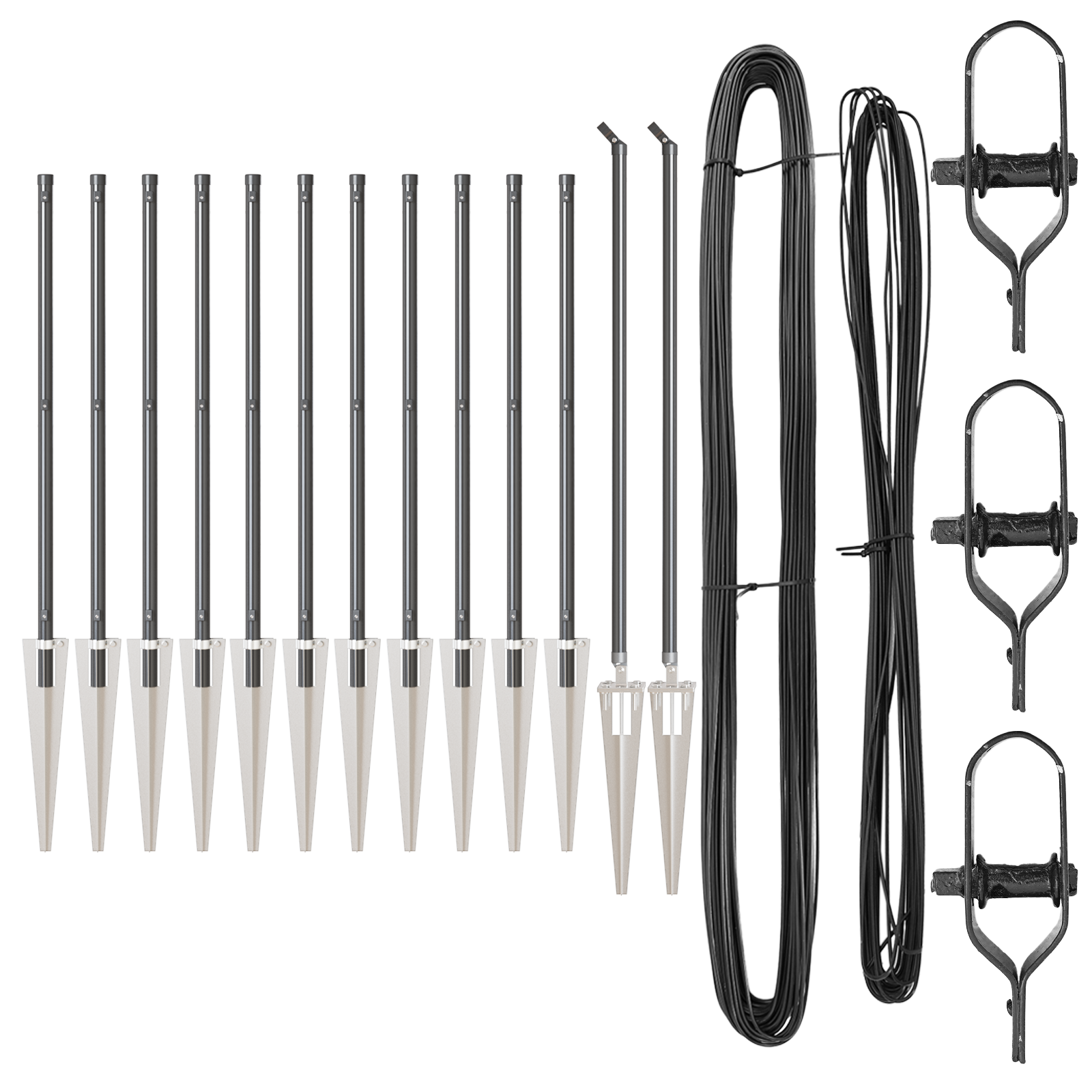 Gjerdepunkter Manual 13 pcs Grå Ø32mm 80 cm Galvanisert stål
