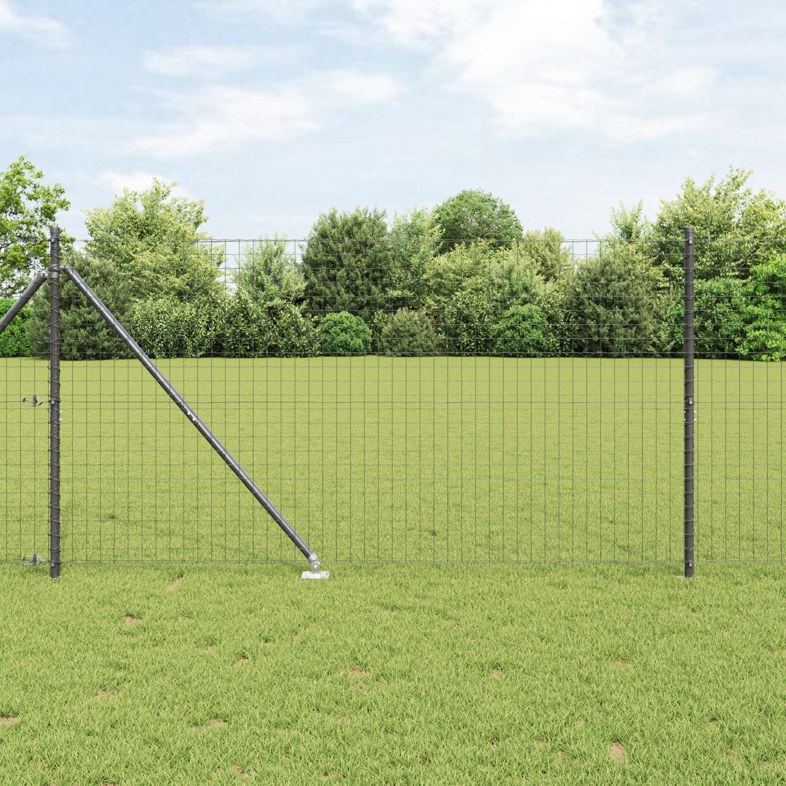 Gjerdepunkter Manual 13 pcs Grå Ø32mm 140 cm Galvanisert stål