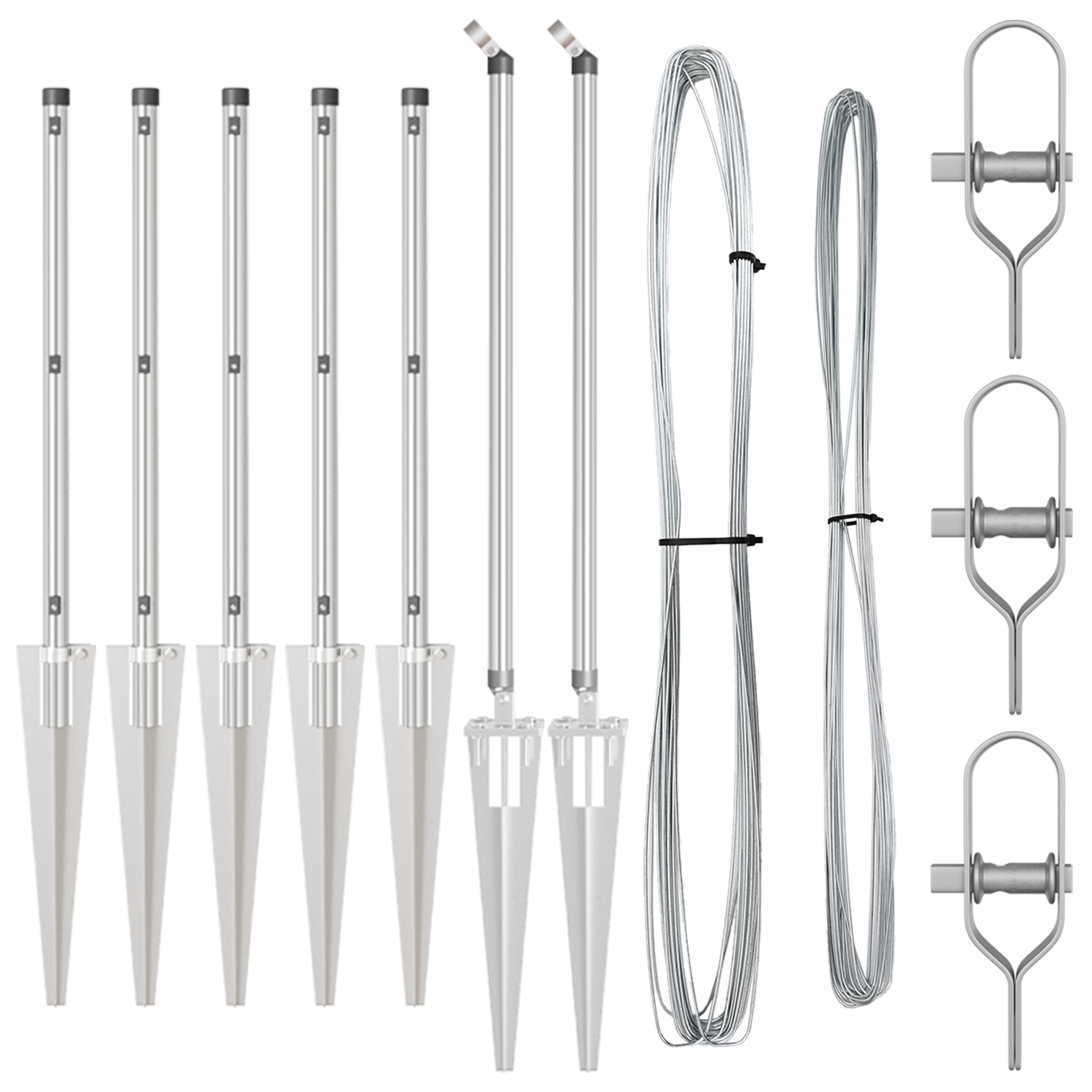 Gjerdepunkter 7 pcs sølv Ø32mm 100 cm Galvanisert stål