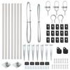 Gjerdepunkter 7 pcs sølv Ø32mm 100 cm Galvanisert stål