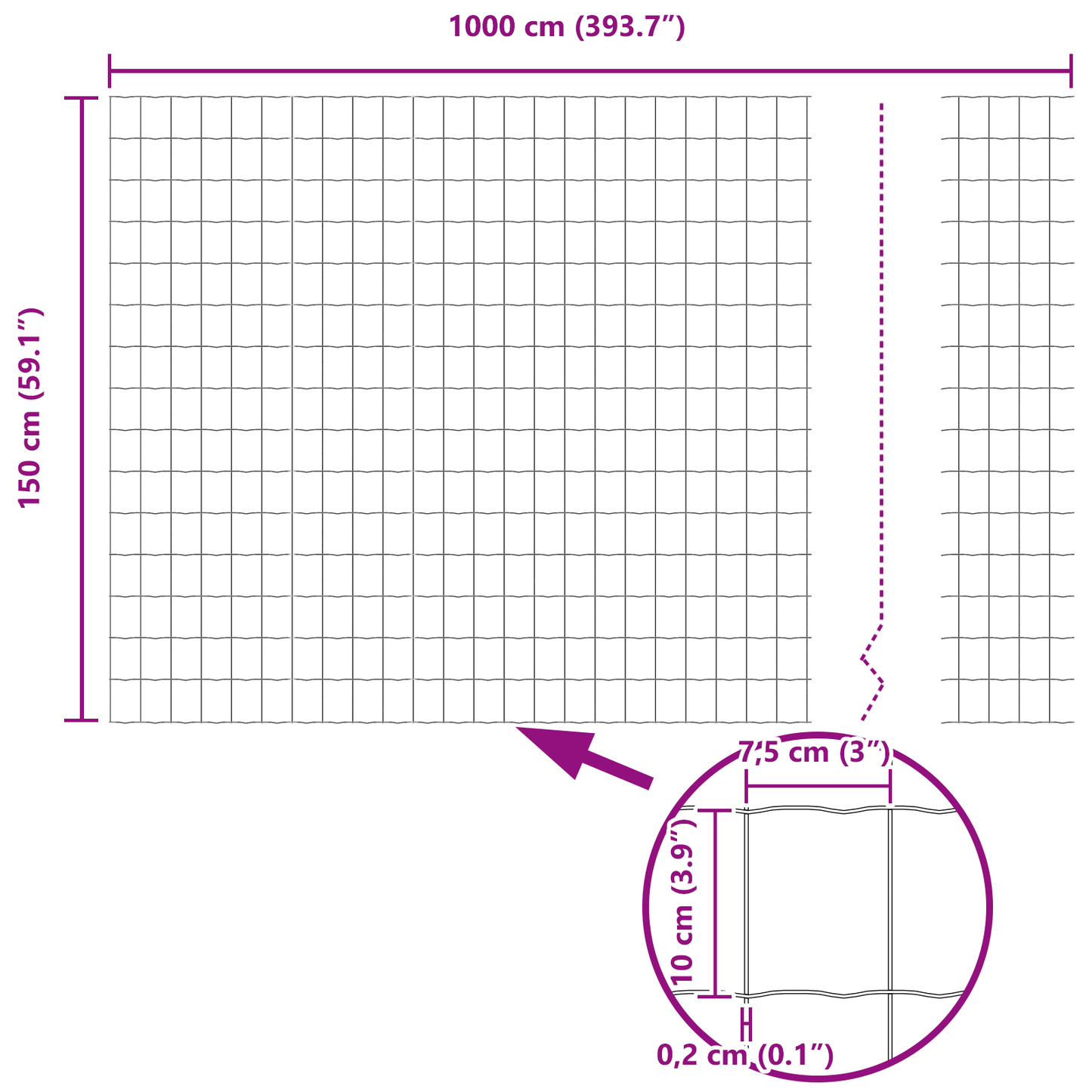 Euro gjerde grønn 1,5 x 10 m PVC-belagt jern