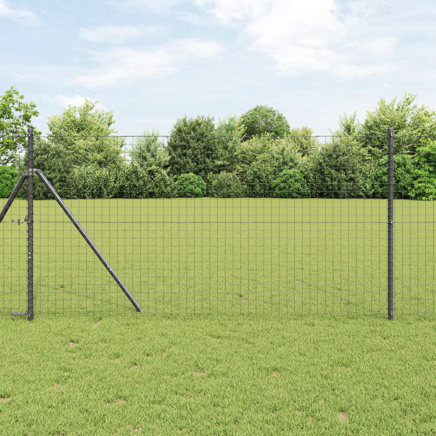 Euro gjerde Grå 1,2 x 10 m PVC-belagt jern