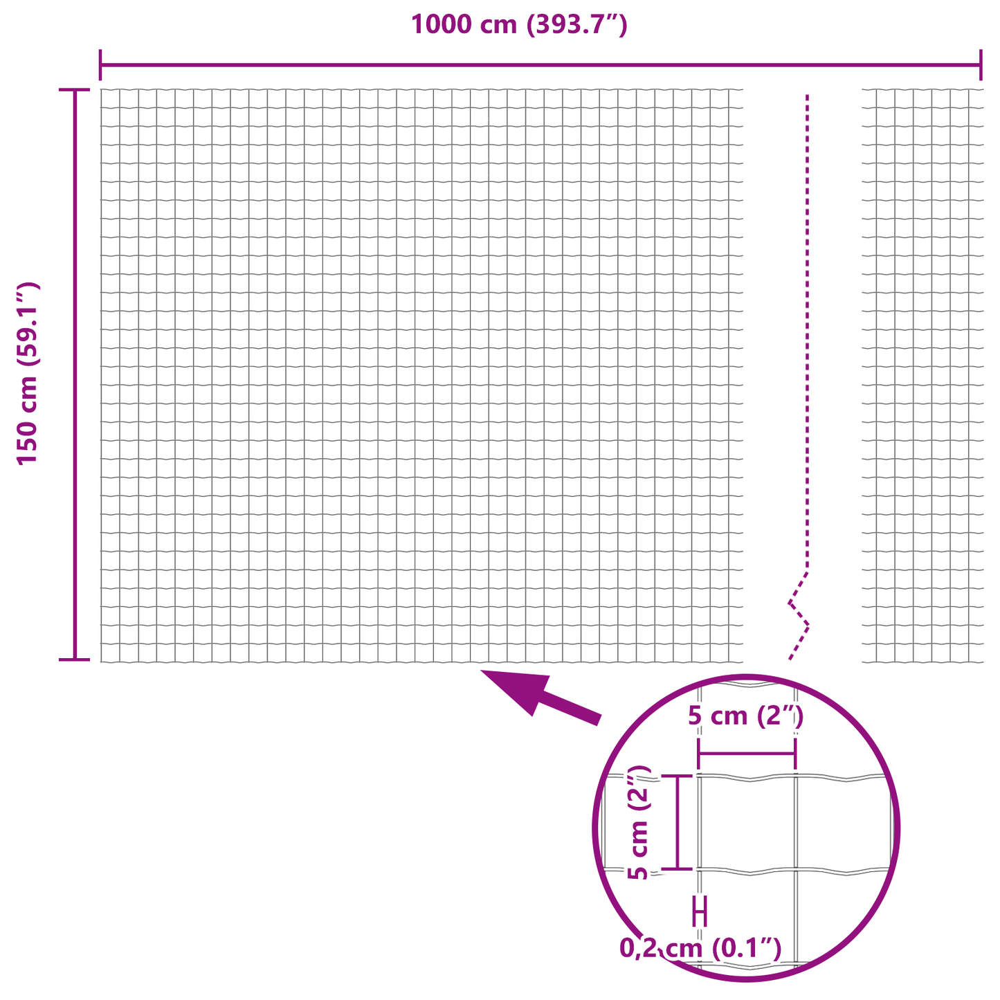 Euro gjerde Grå 1,5 x 10 m PVC-belagt jern