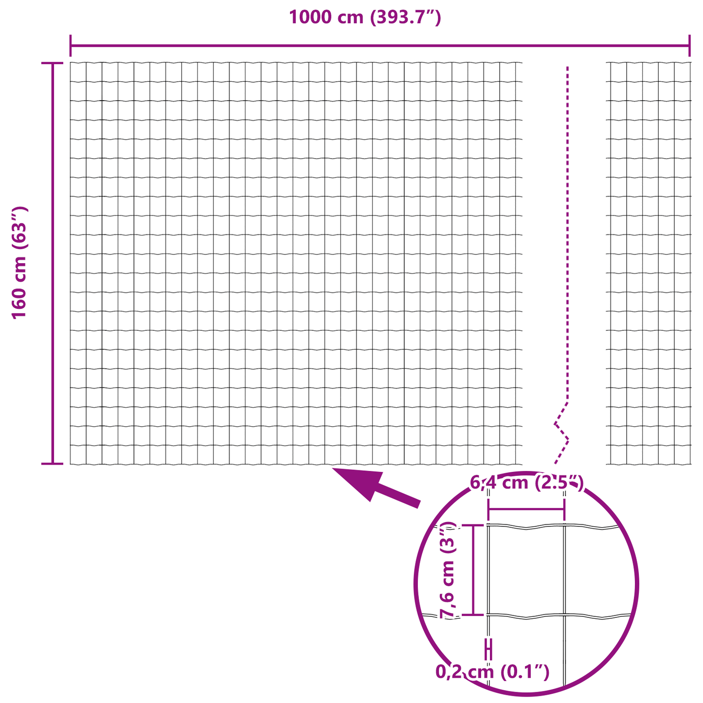 Euro gjerde Svart 1,6 x 10 m PVC-belagt jern