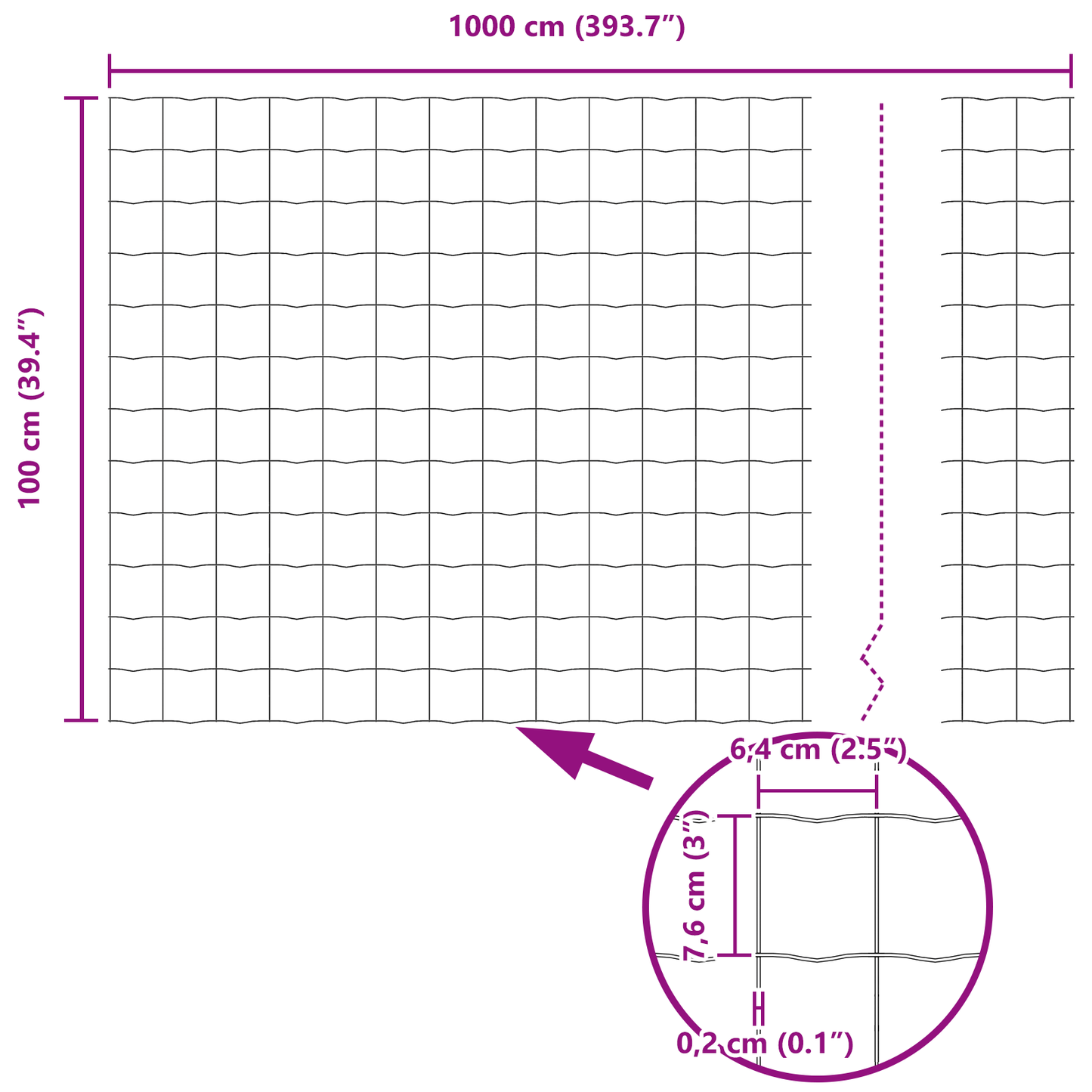 Euro gjerde 1 x 10 m PVC-belagt jern