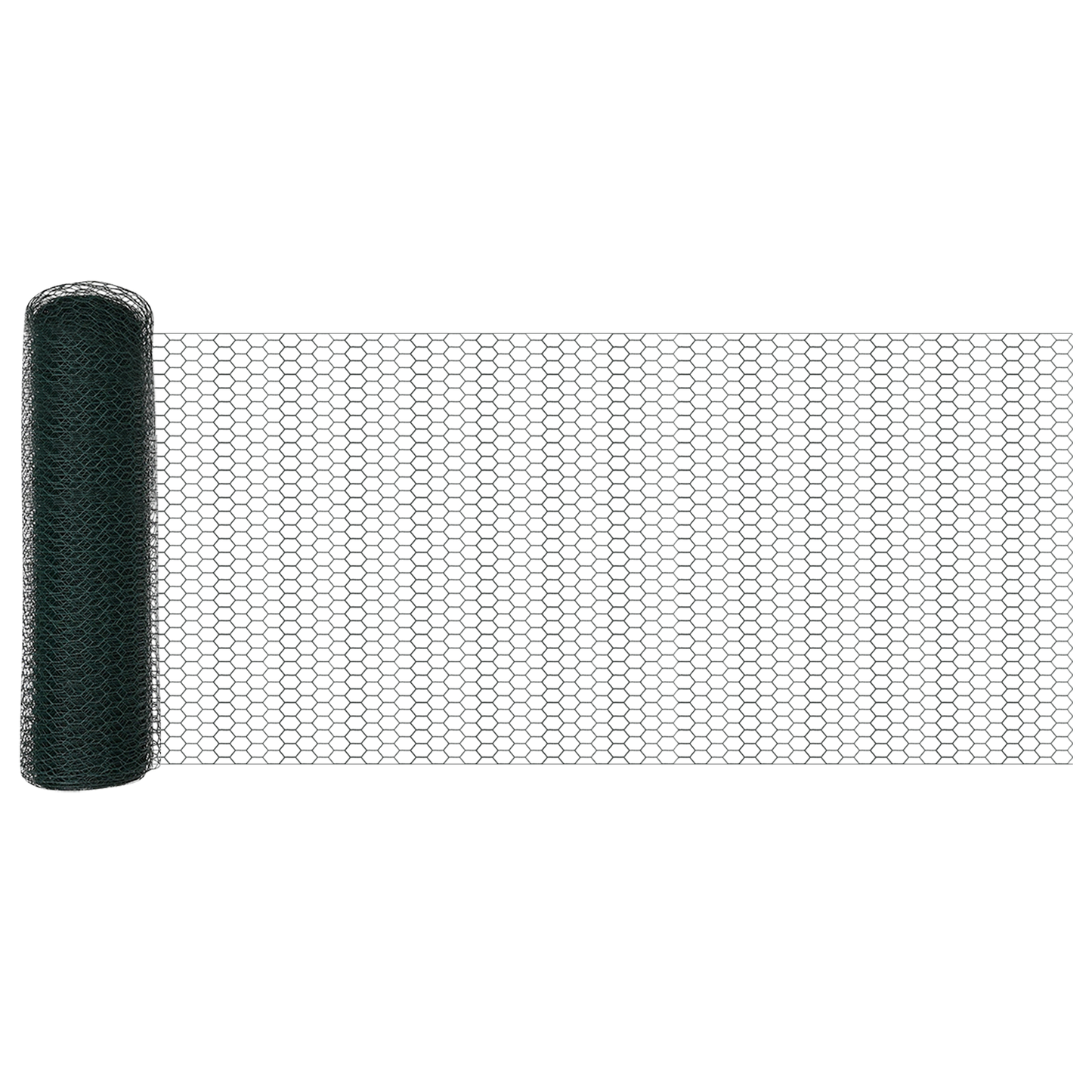 Sekskantet gjerde grønn 0,6 x 10 m PVC
