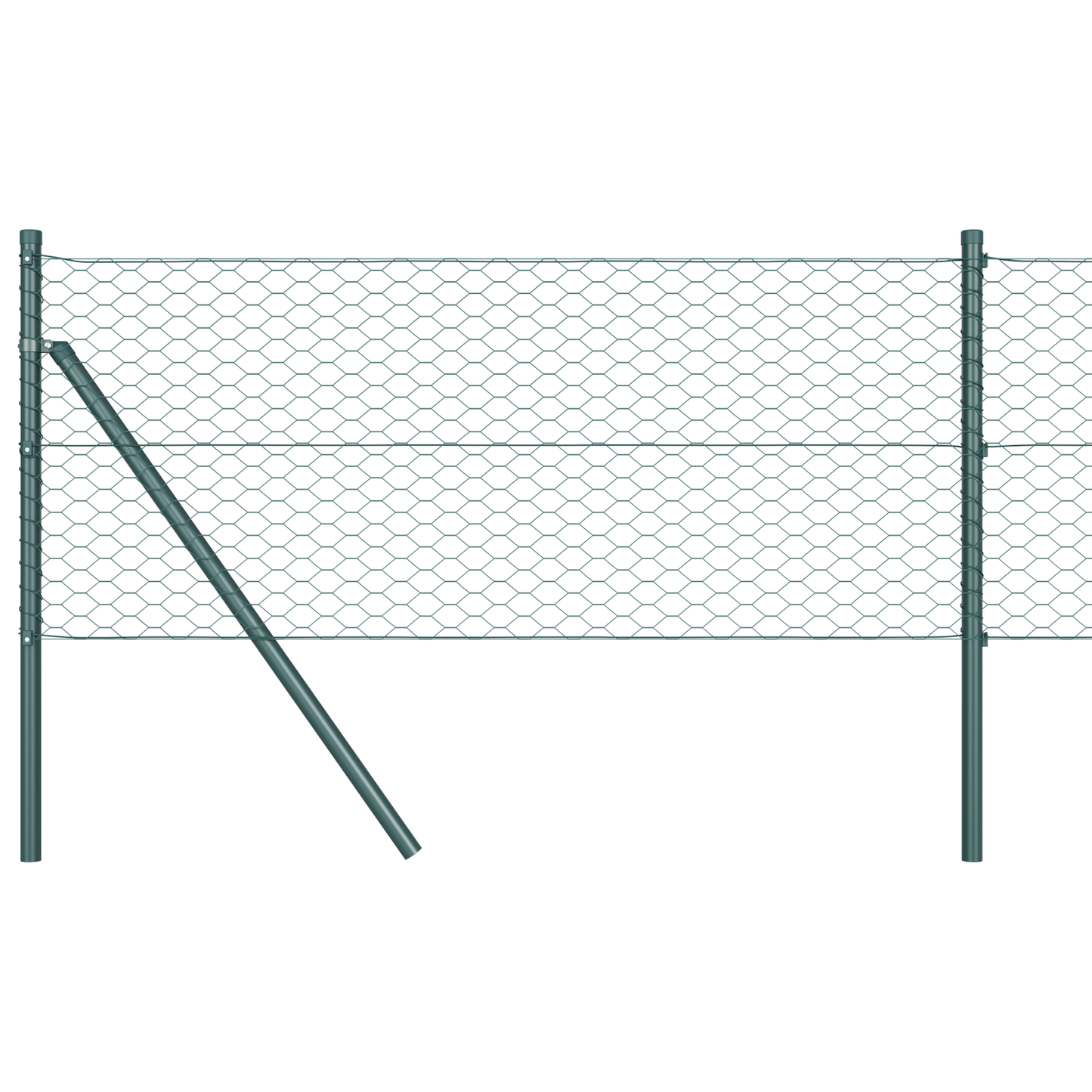 Sekskantet gjerde grønn 0,6 x 10 m PVC
