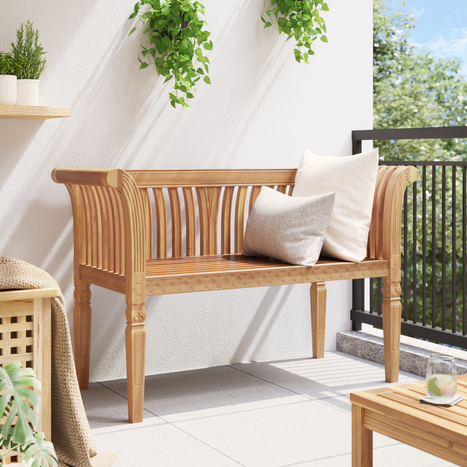 Hagebenk Brun 127,5 x 52 x 80 cm Heltre teak