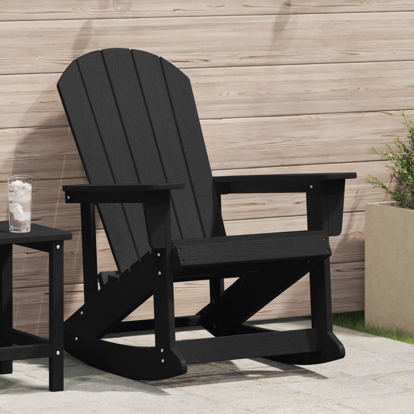 Adirondack gyngestol Svart 73.5 x 92 x 90cm Plast