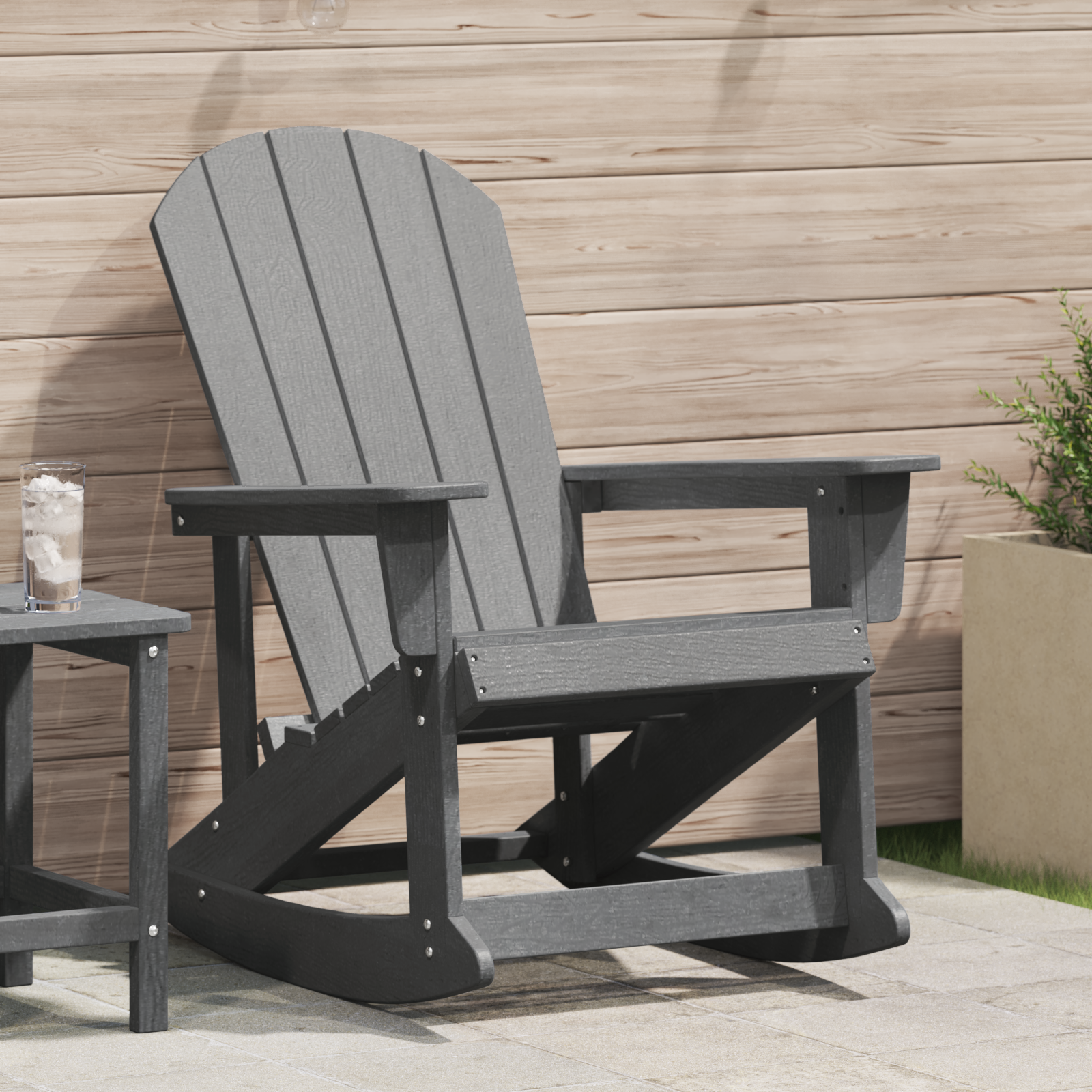 Adirondack gyngestol Lysegrå 73.5 x 92 x 90cm Plast