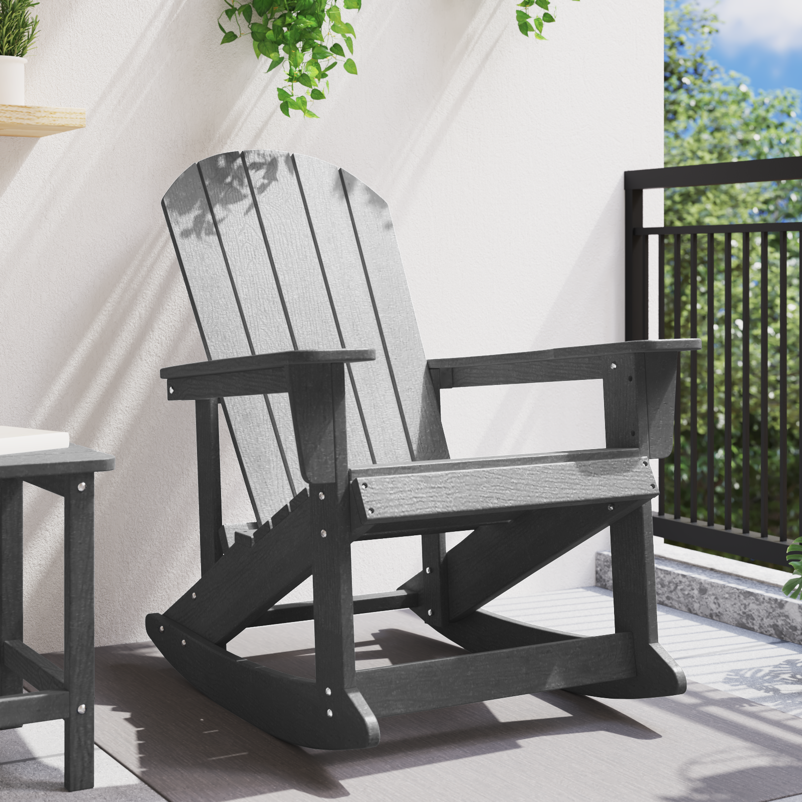Adirondack gyngestol Lysegrå 73.5 x 92 x 90cm Plast