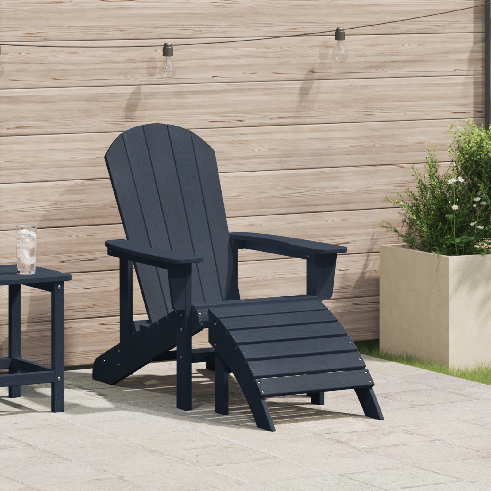 Adirondack-stol Havblå 74 x 82 x 92cm Plast