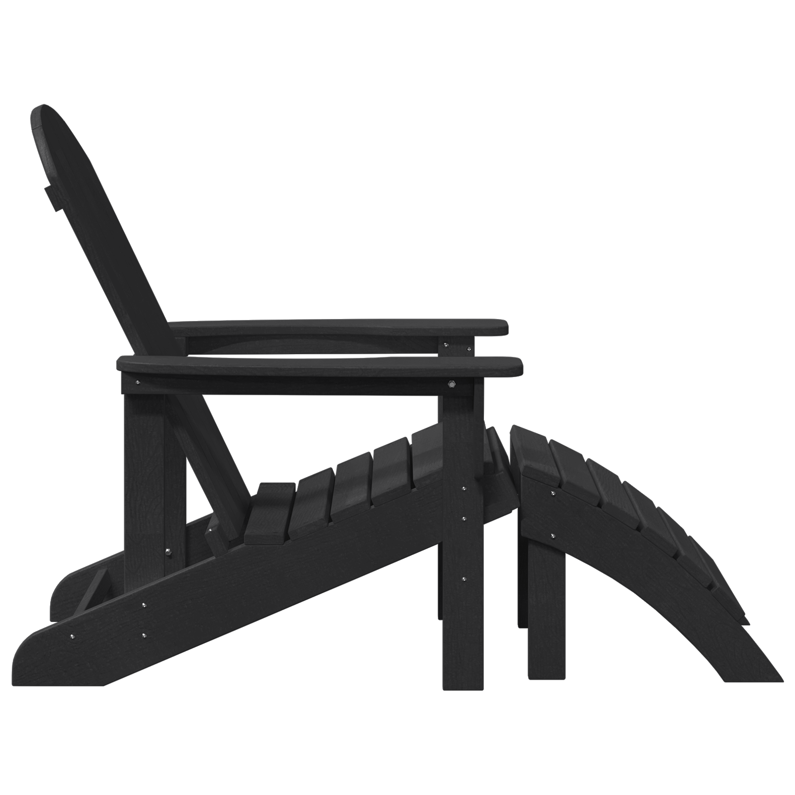 Adirondack-stol med pute Svart 74 x 82 x 92cm Plast