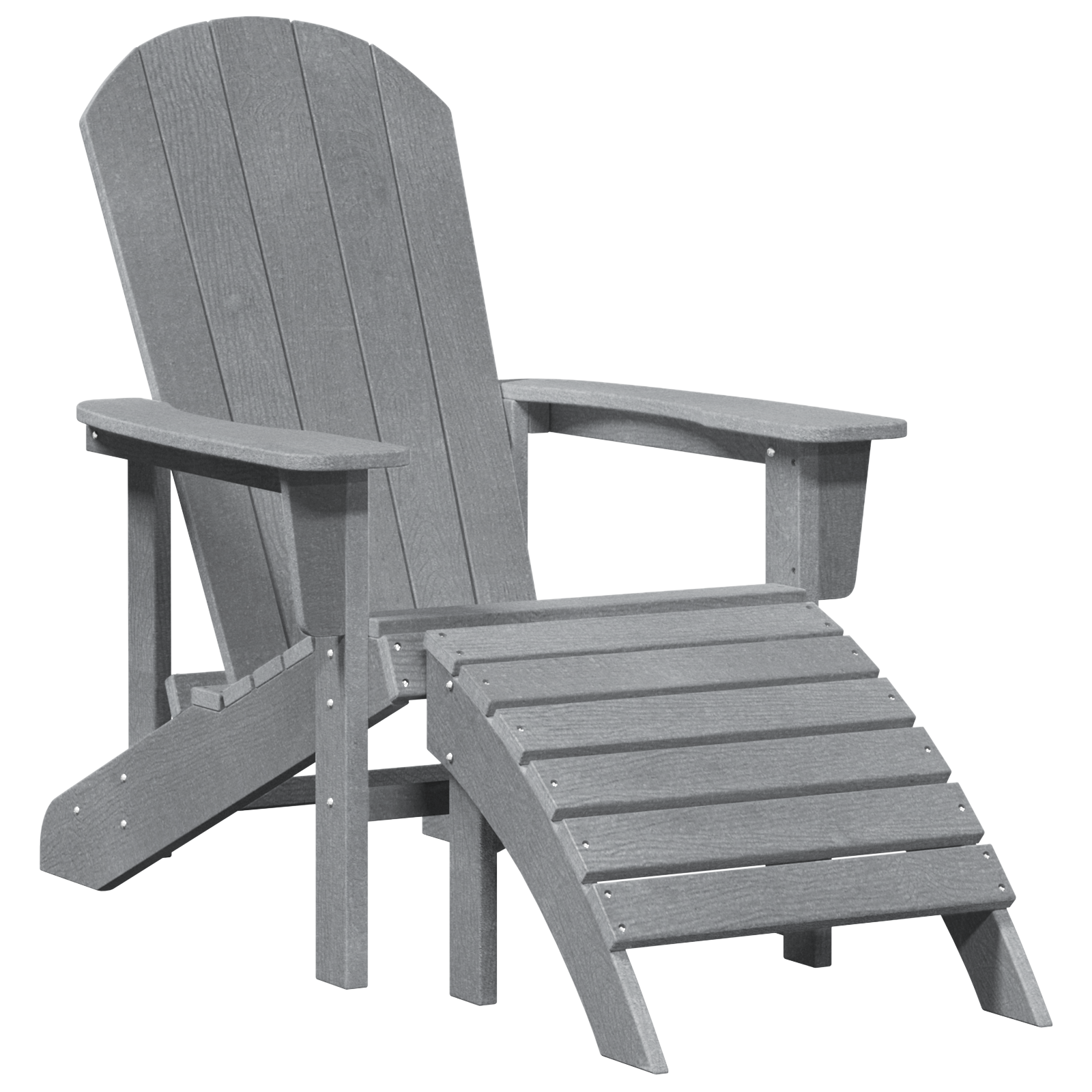 Adirondack-stol Lysegrå 74 x 82 x 92cm Plast