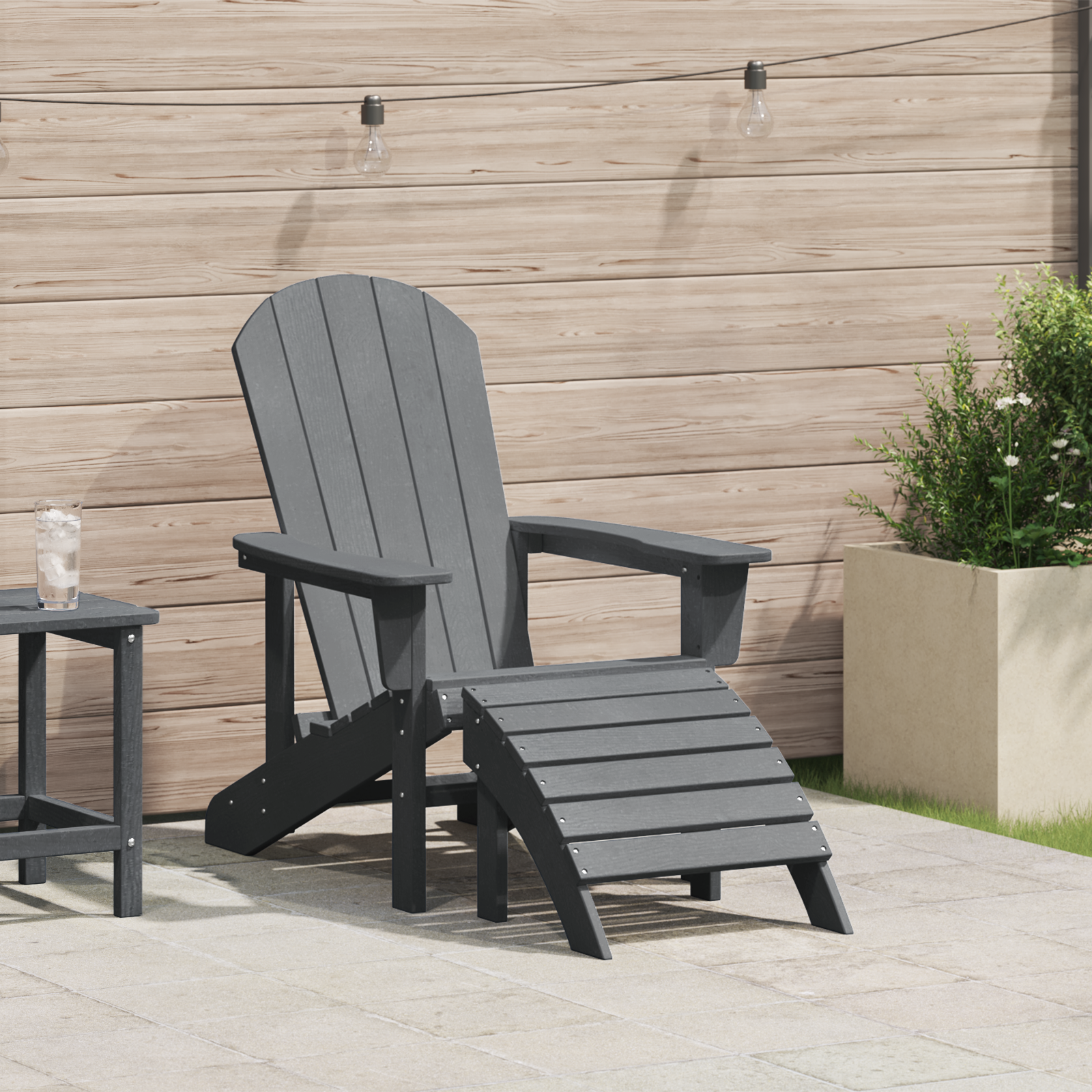 Adirondack-stol Lysegrå 74 x 82 x 92cm Plast