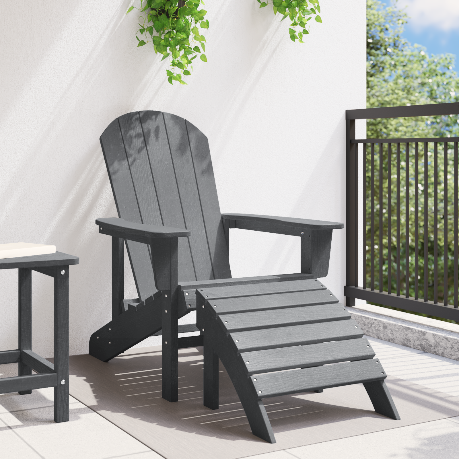 Adirondack-stol Lysegrå 74 x 82 x 92cm Plast