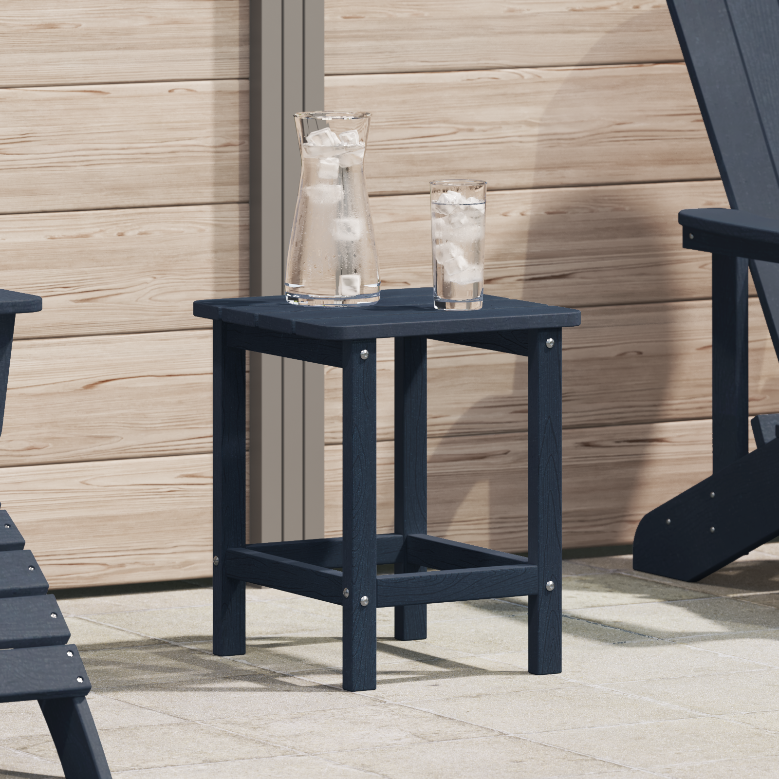 Adirondack Sidebord Marineblå 38 x 38 x 46 cm HDPE