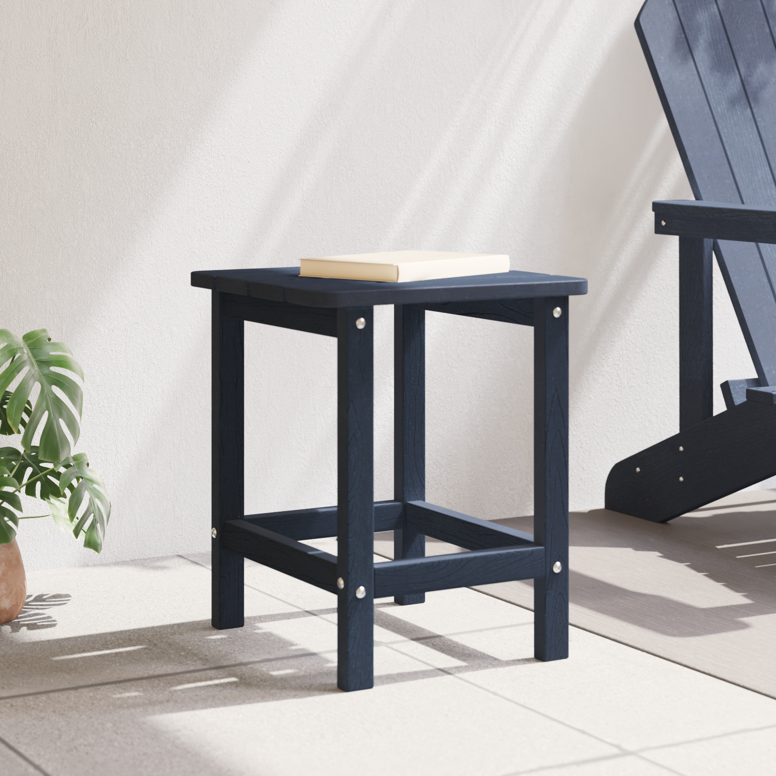 Adirondack Sidebord Marineblå 38 x 38 x 46 cm HDPE