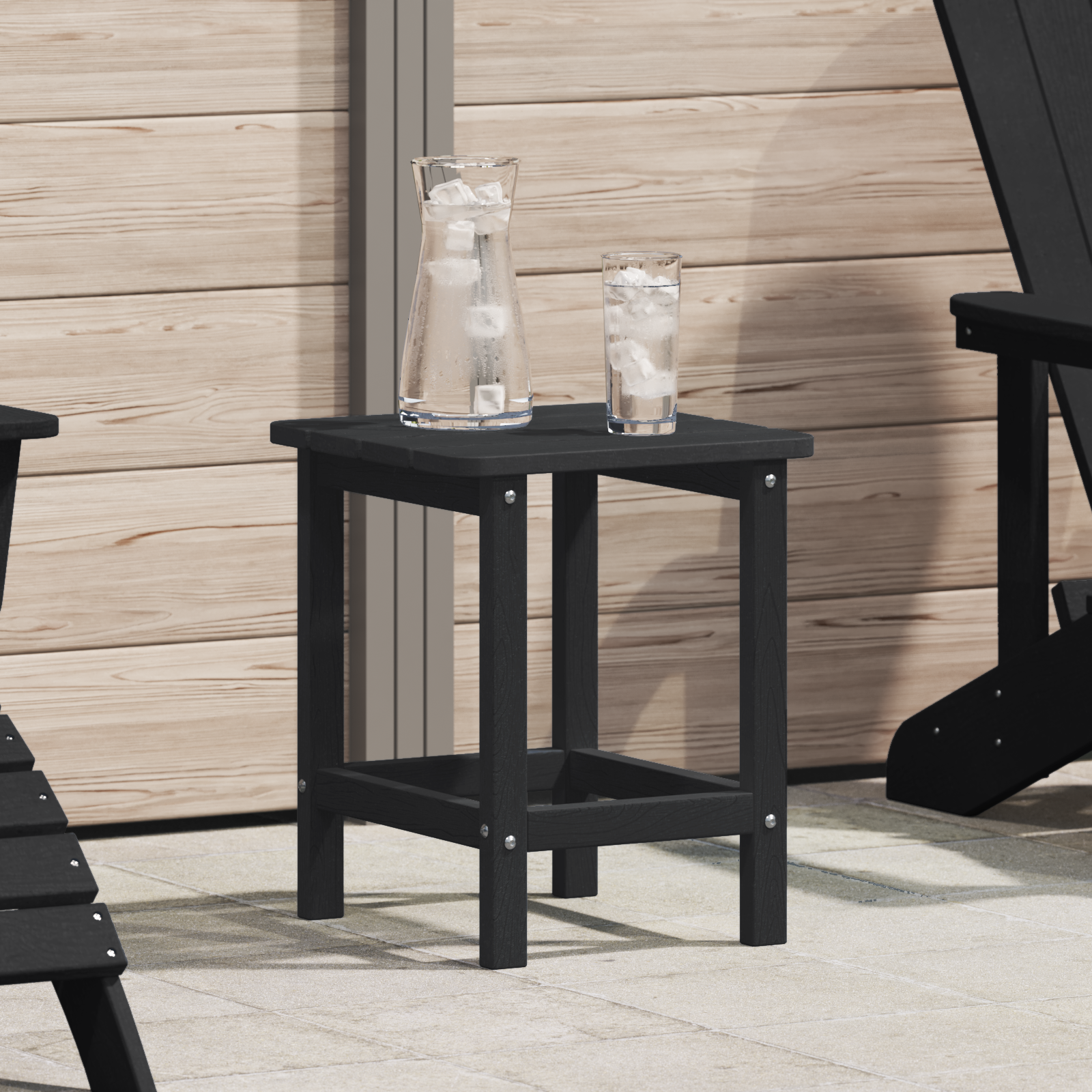 Adirondack Sidebord Svart 38 x 38 x 46 cm HDPE