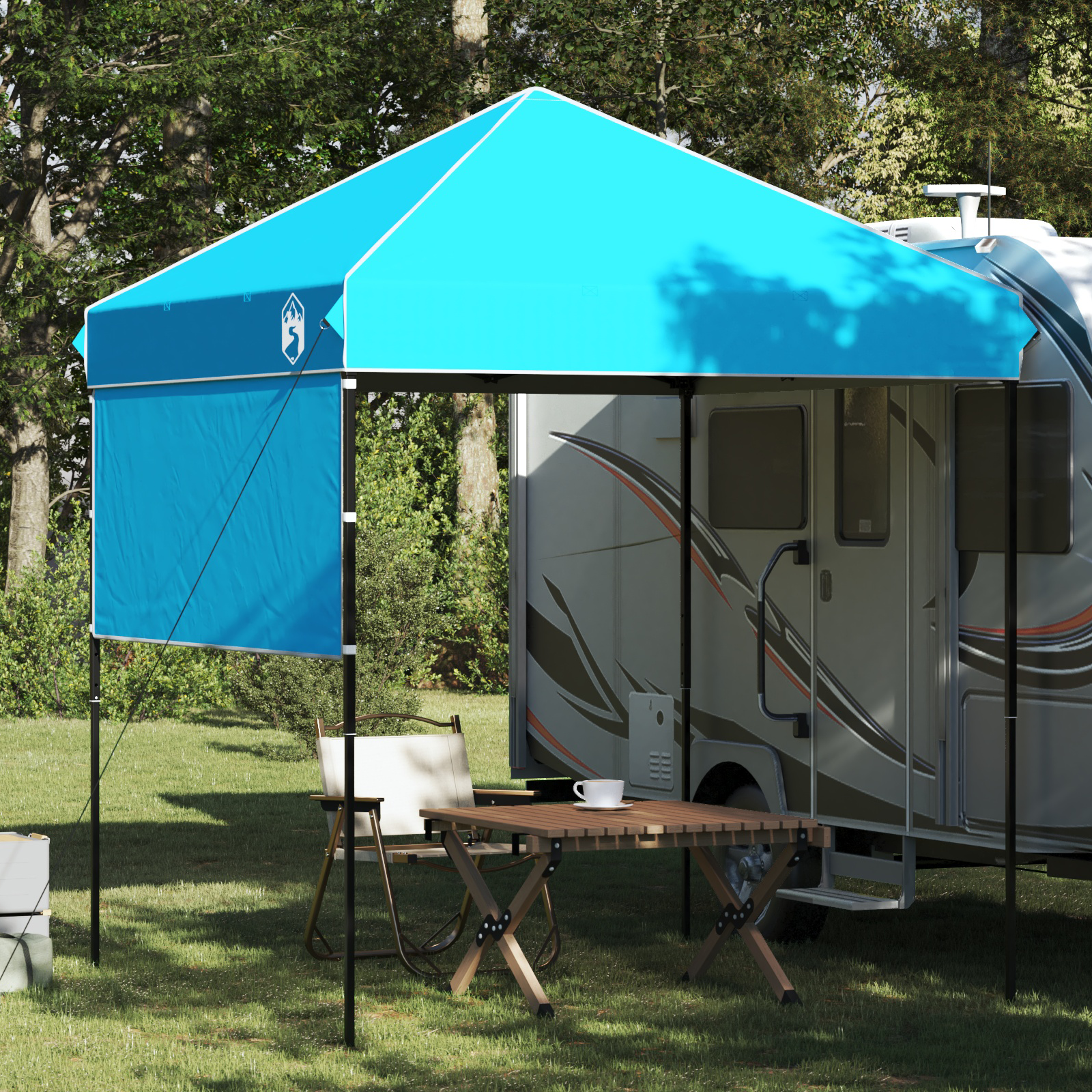 Pop-up markise telt Blå 200 x 200 cm stoff