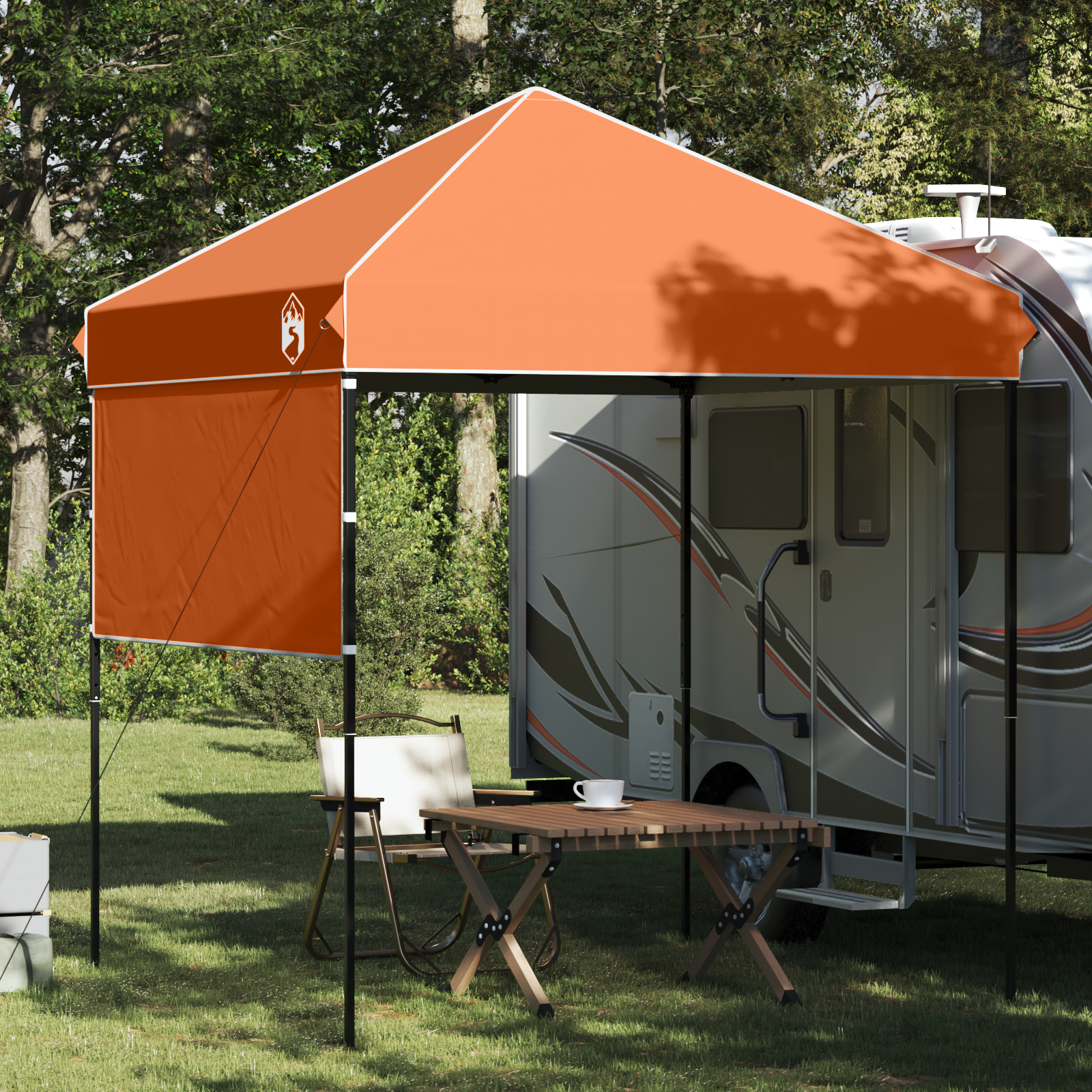 Pop-up markise telt Oransje 200 x 200 cm stoff