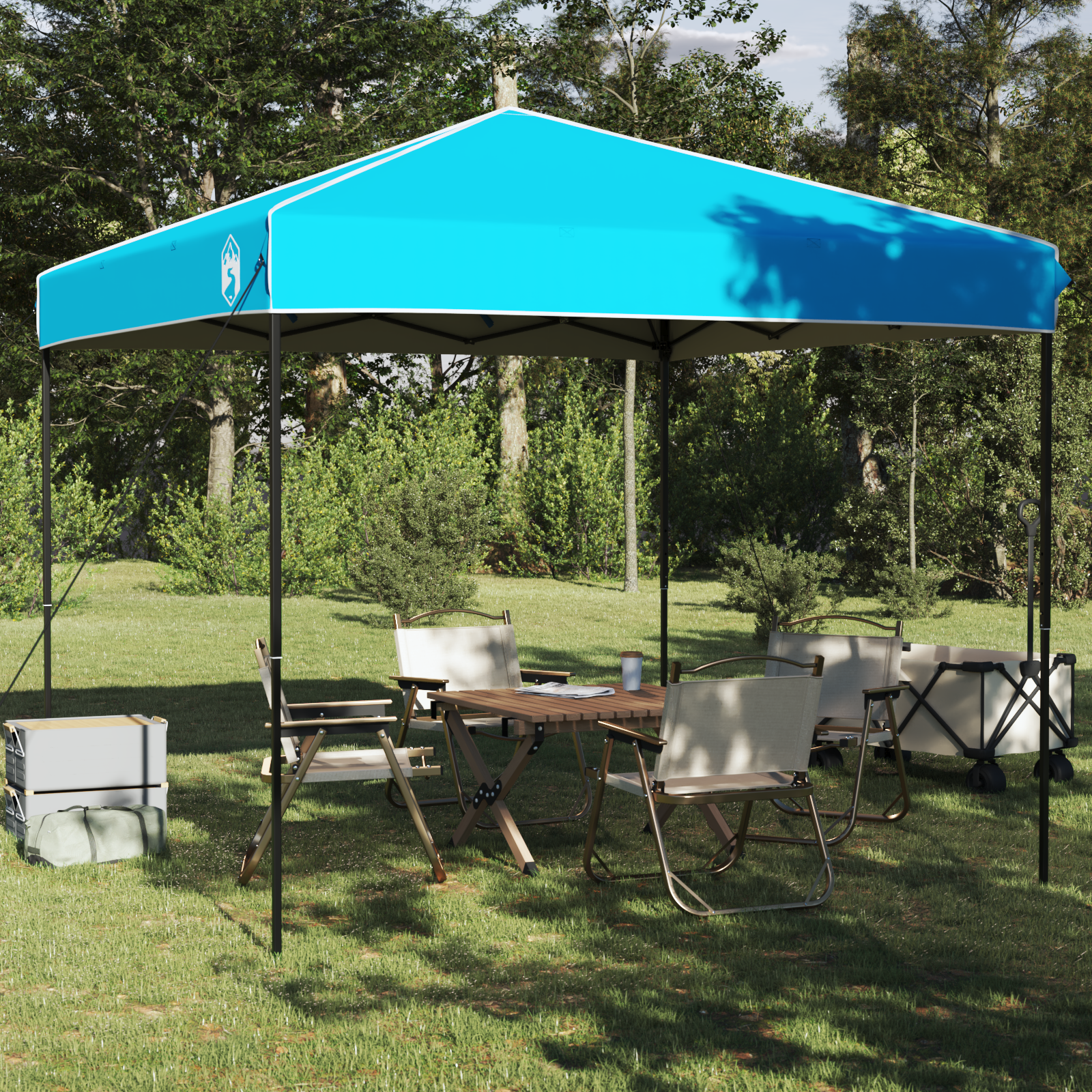 Pop-up markise telt Blå 250 x 250 cm stoff