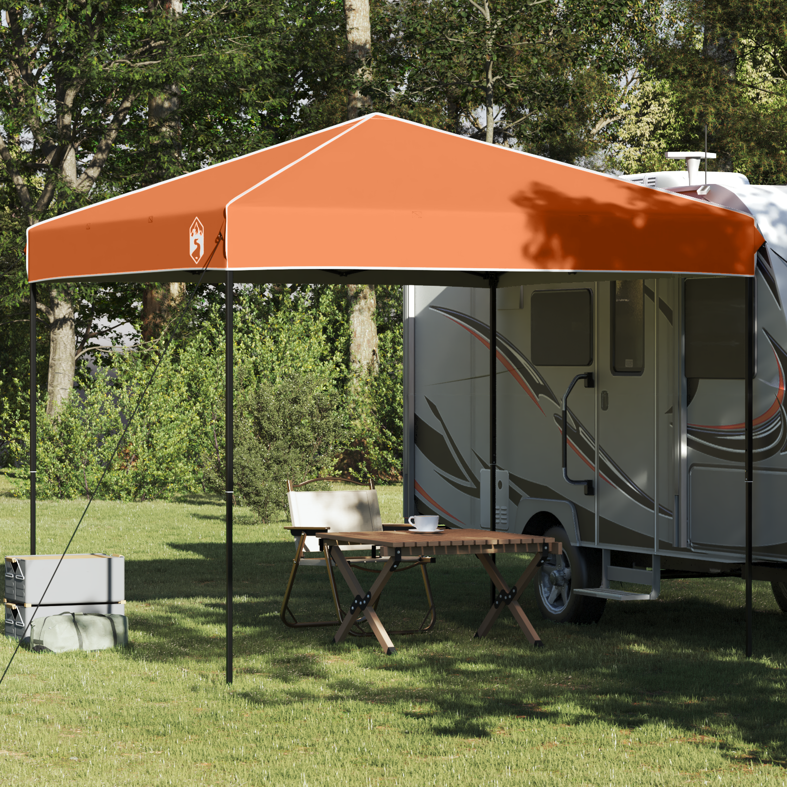 Pop-up markise telt Oransje 250 x 250 cm stoff