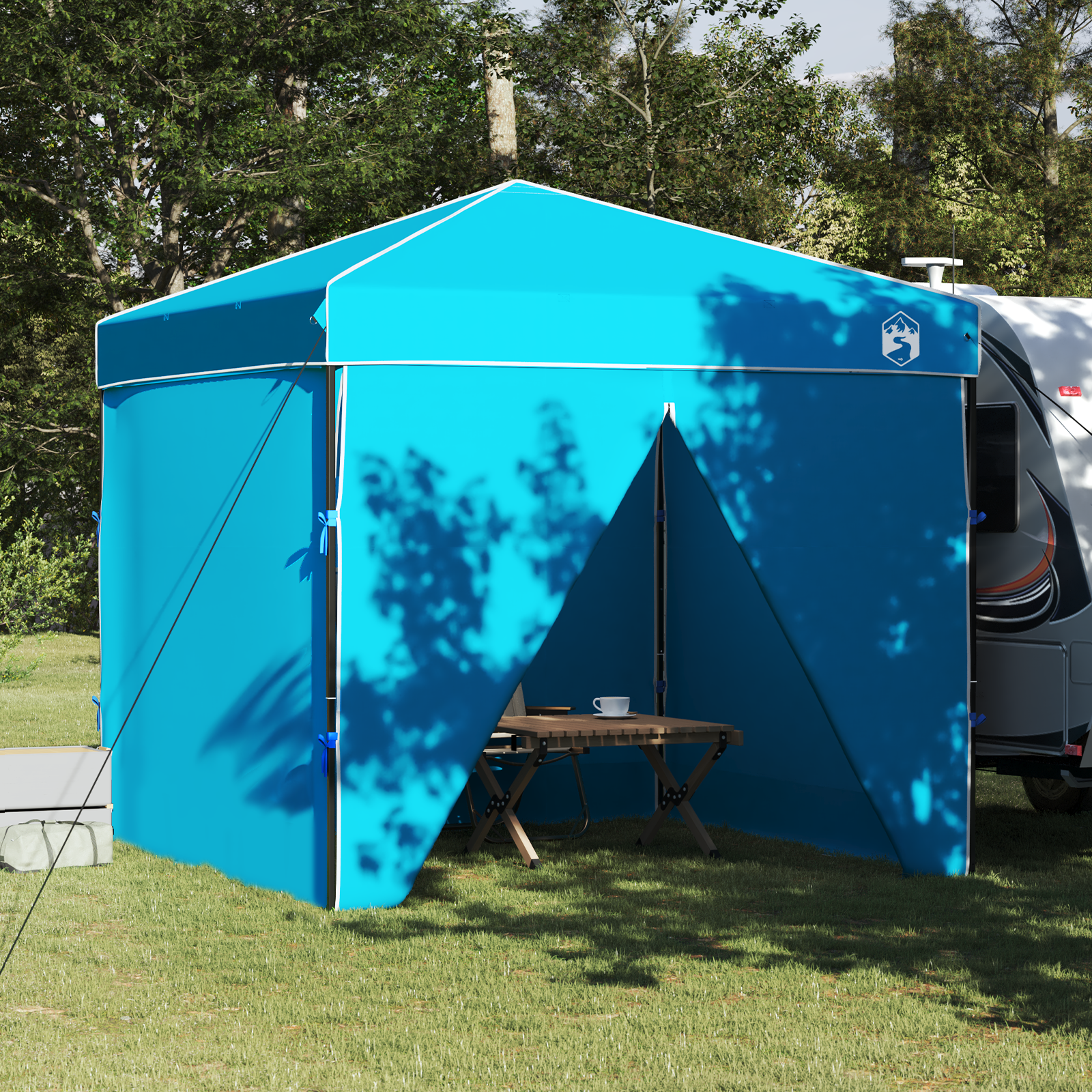 Pop-up markise telt Blå 250 x 250 cm stoff