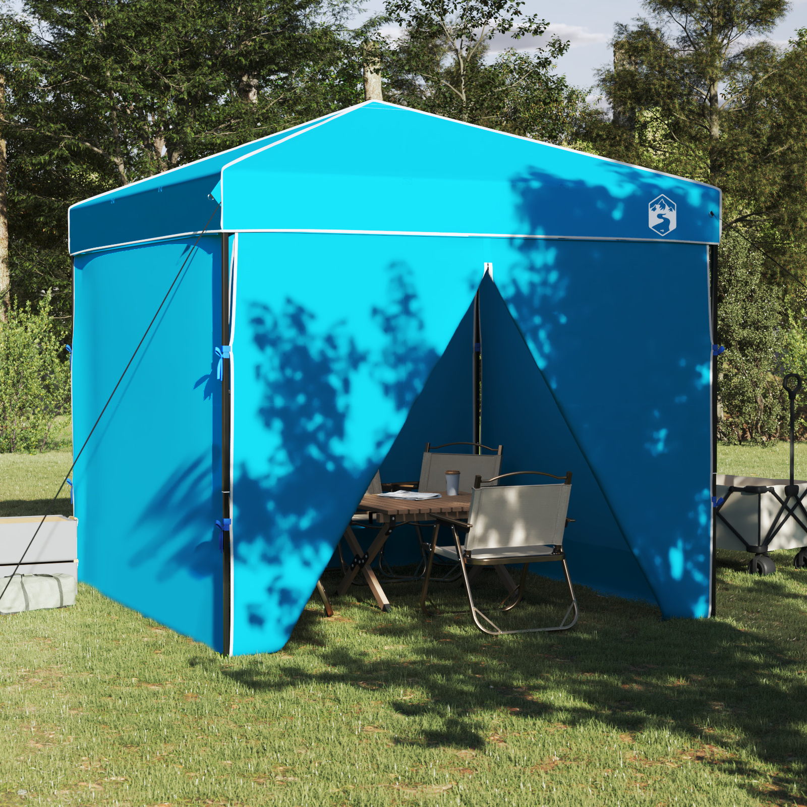 Pop-up markise telt Blå 250 x 250 cm stoff