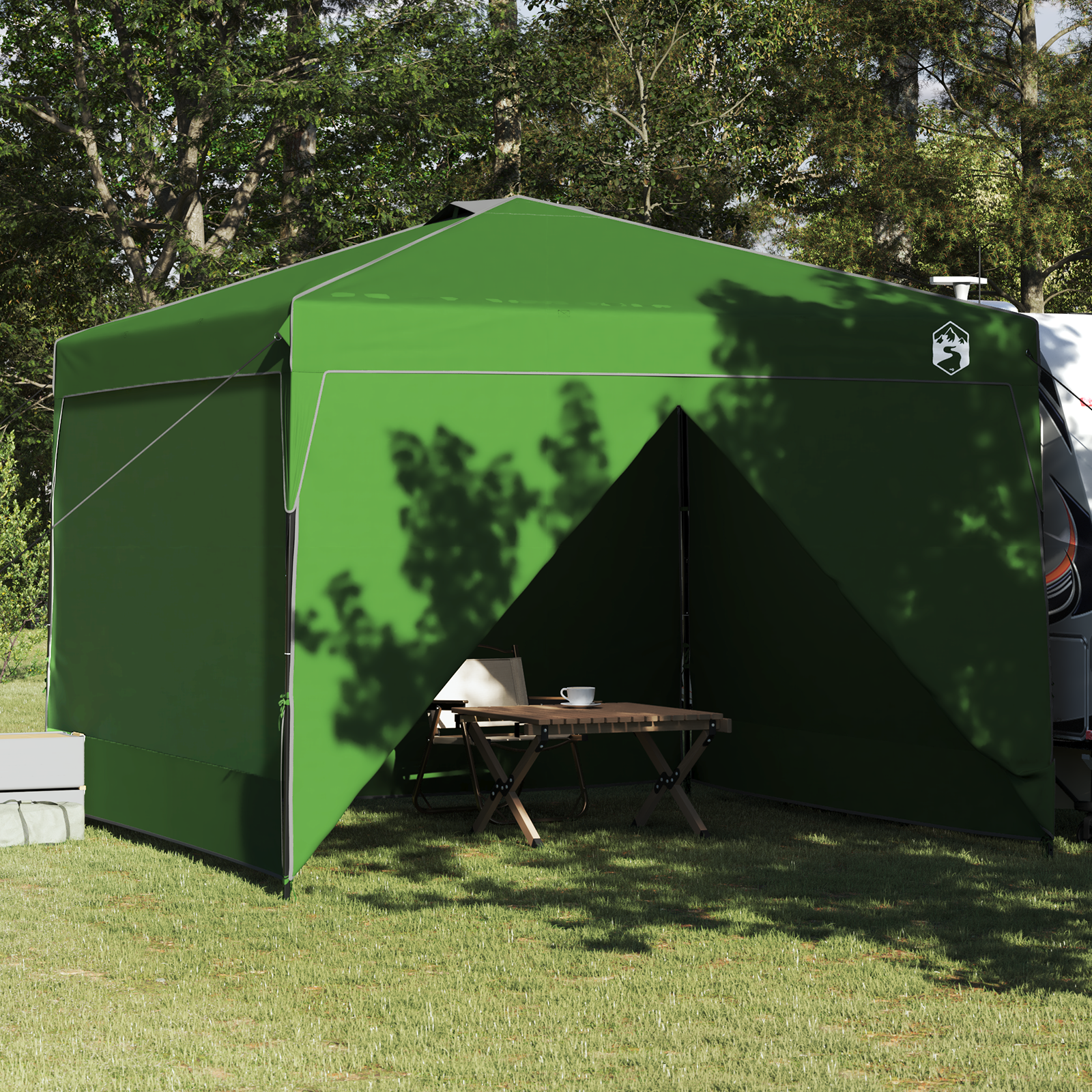 Pop-up markise telt grønn 300 x 300 cm stoff