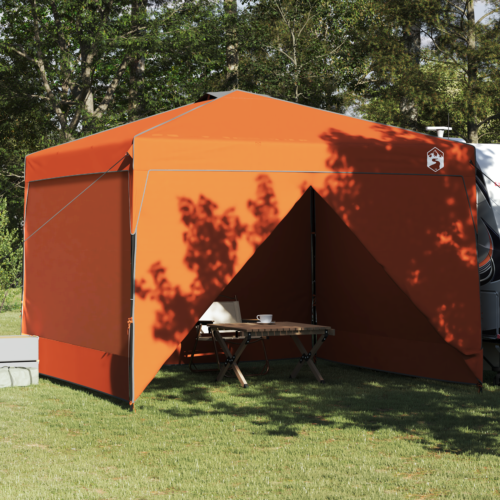 Pop-up markise telt Oransje 300 x 300 cm stoff