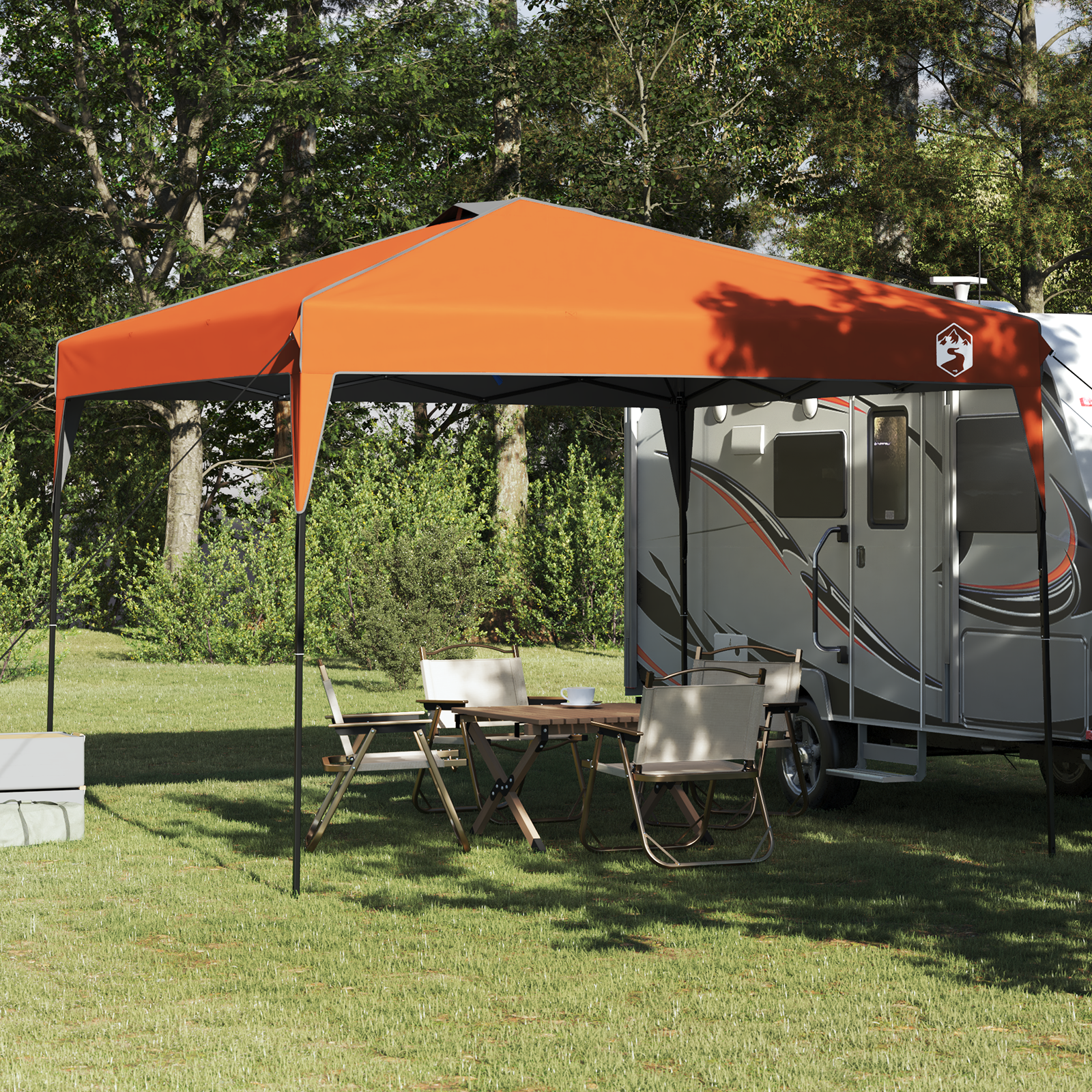 Pop-up markise telt Oransje 300 x 300 cm stoff