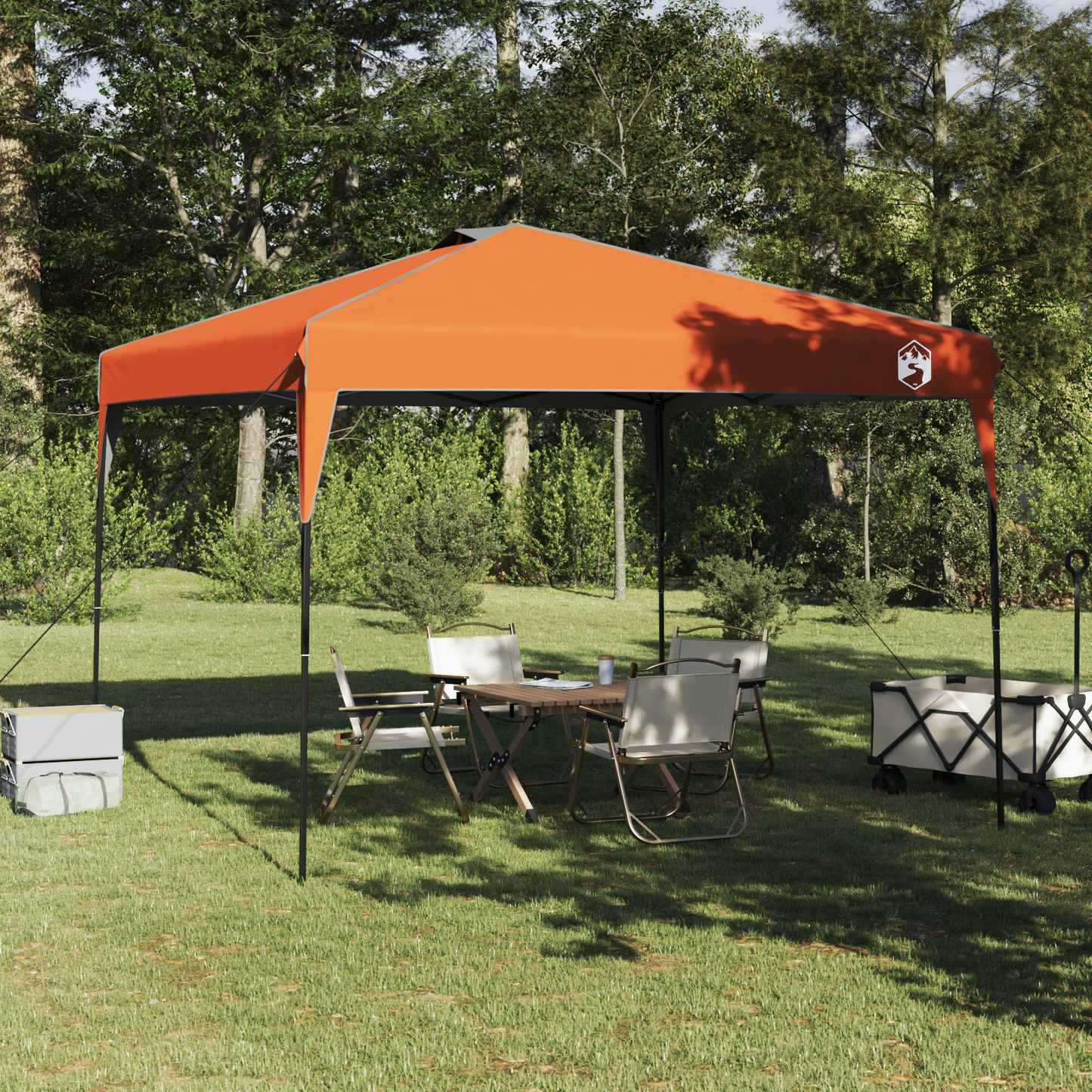 Canopy telt Oransje 290 x 290 x 251 cm stoff