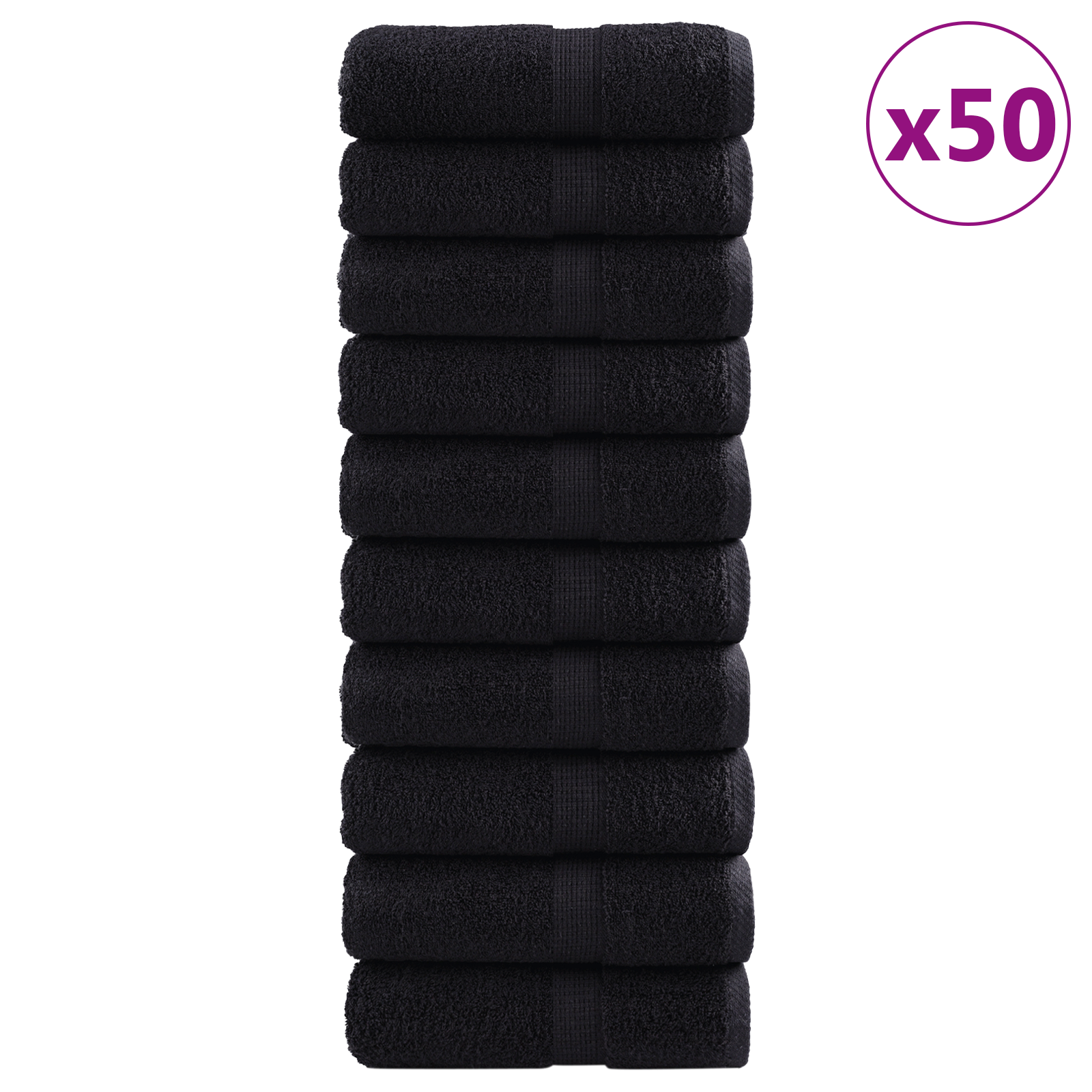 Gjestehåndklær 50 pcs Svart 30 x 30 cm Bomull