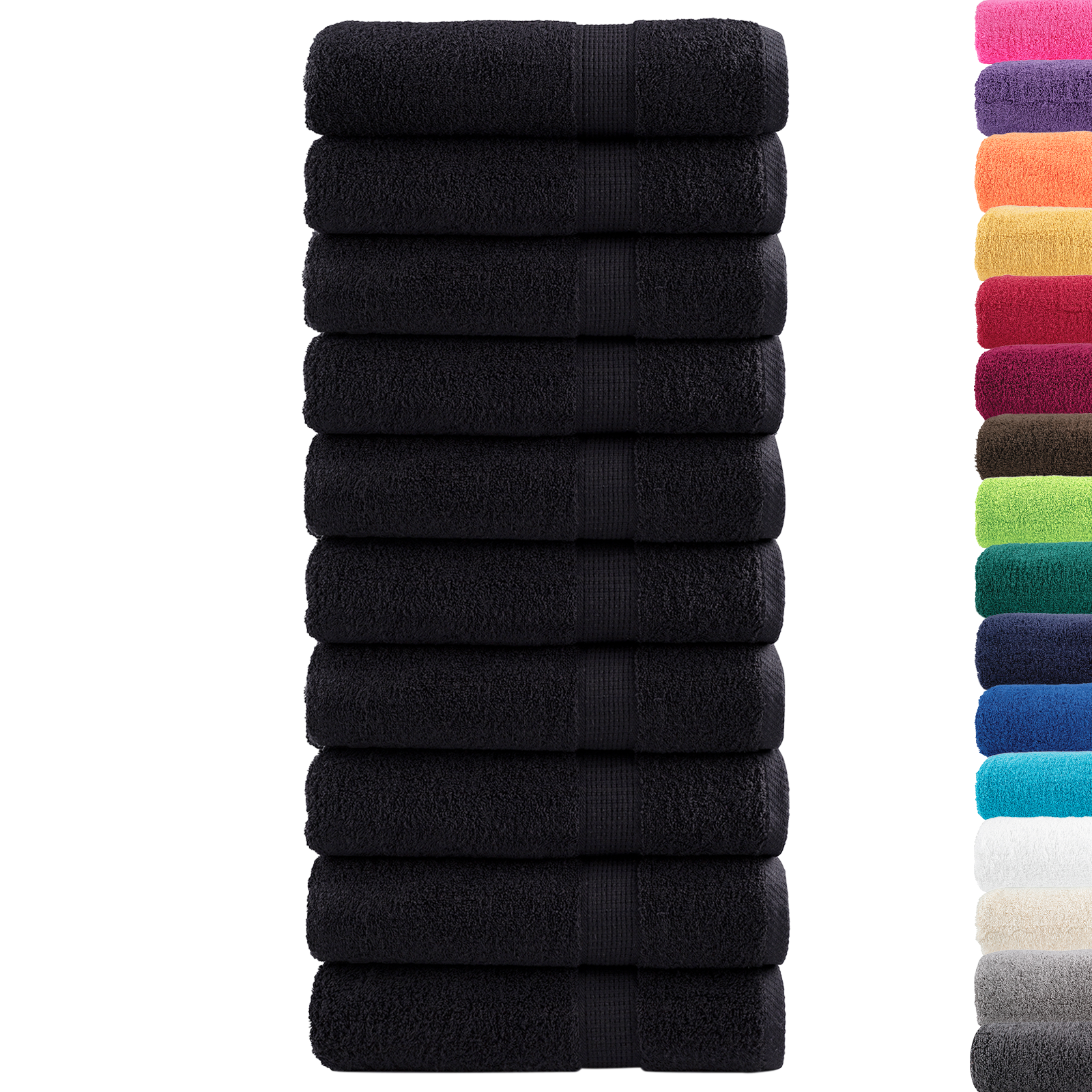Gjestehåndklær 25 pcs Svart 100 x 150 cm Bomull
