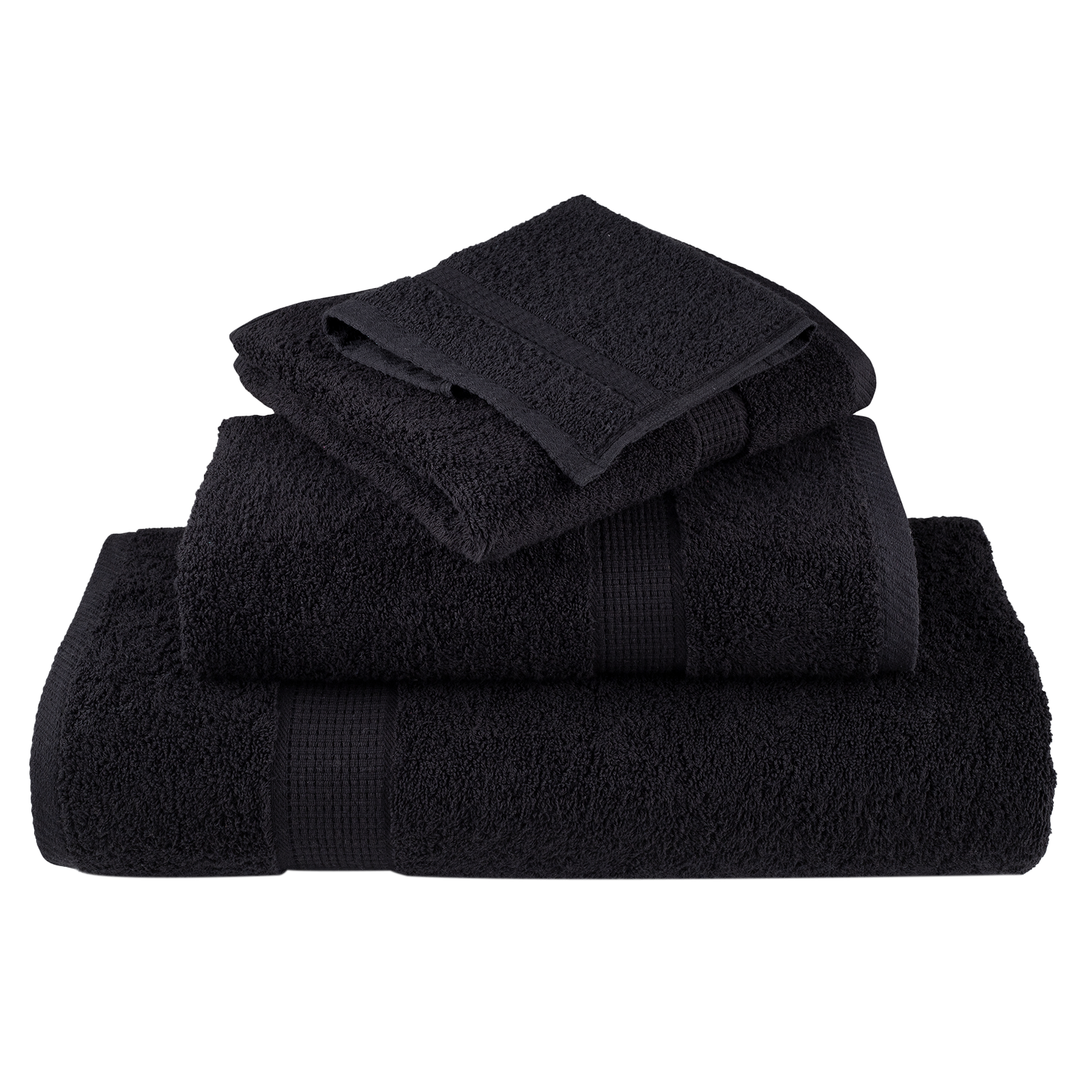 Gjestehåndklær 25 pcs Svart 100 x 150 cm Bomull