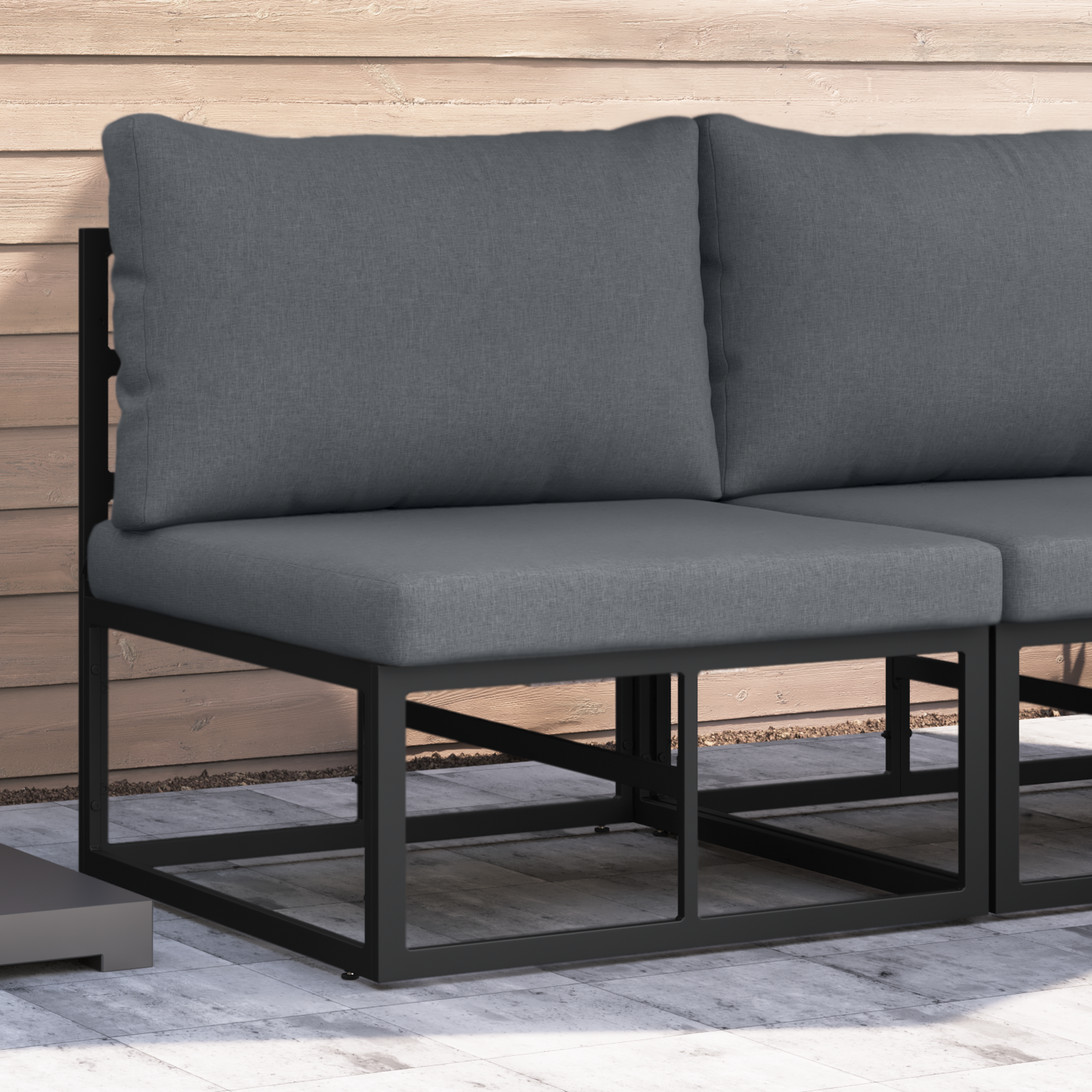 Utendørs Møbler Svart og Anthracite 70 x 71,5 x 71 cm Metall