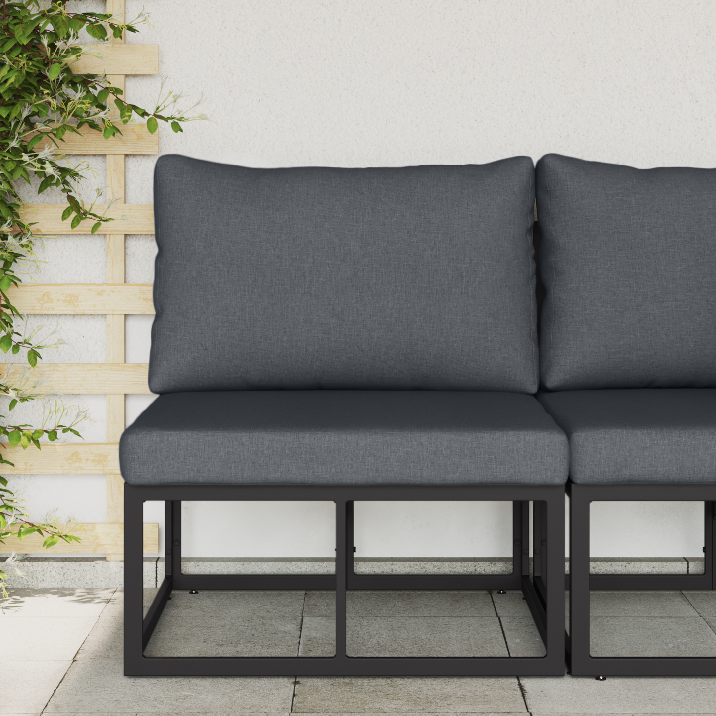 Utendørs Møbler Svart og Anthracite 70 x 71,5 x 71 cm Metall