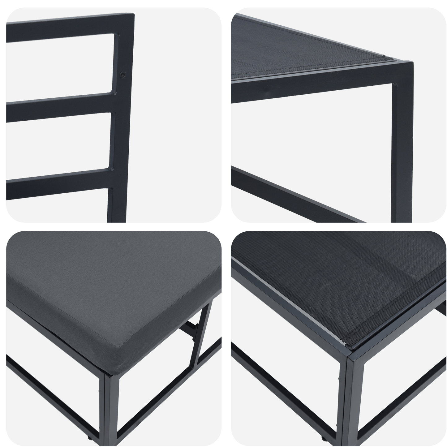 Utendørs Møbler 2 Stk Svart og Anthracite 70 x 71,5 x 71 cm
