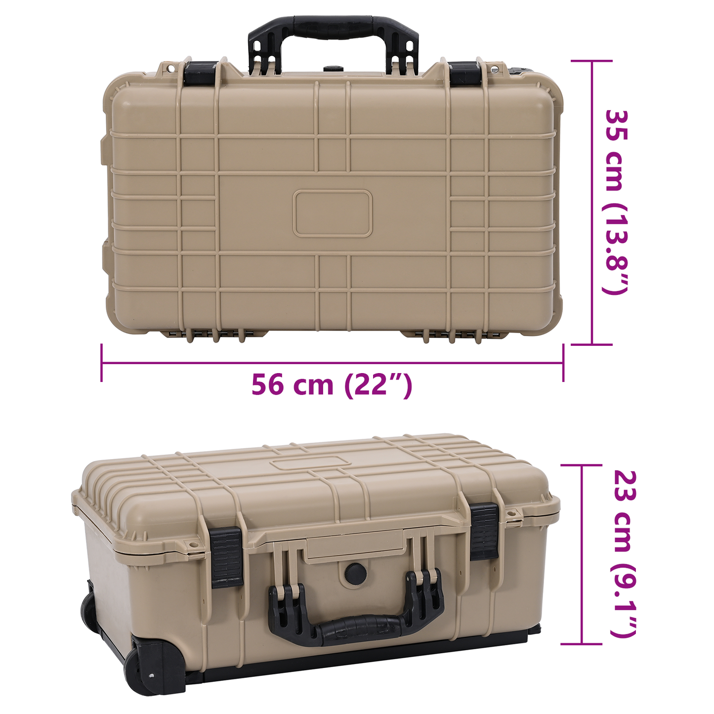 Harde bagasjesett sand 56 x 35 x 23 cm Polypropylen og ABS
