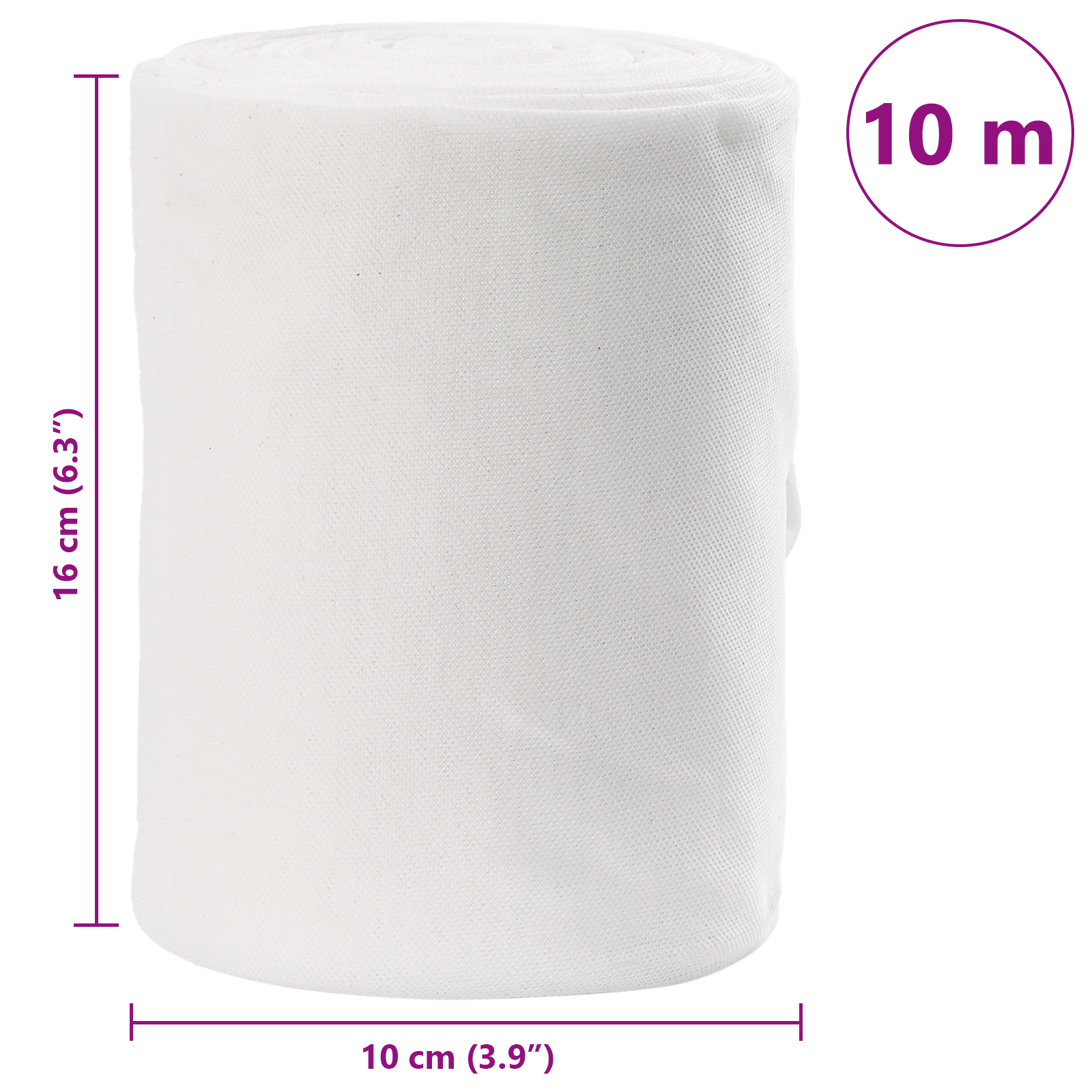 Avløpsrør Hvit 16 x 1000 cm stoff