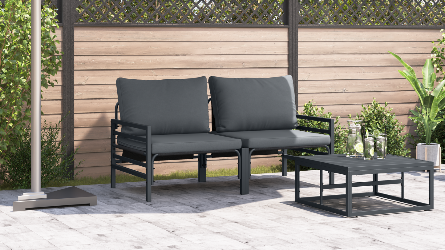 Utendørs Møbler med pute 2 Stk Antrasitt 80 x 80 x 71 cm Stål