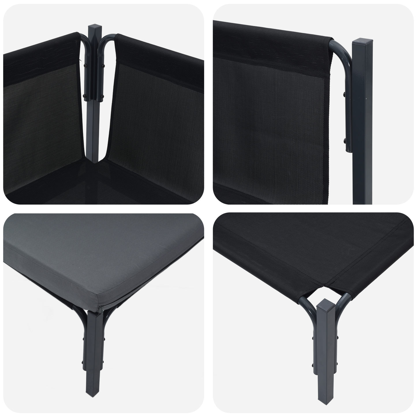 Utendørs Møbler med pute Antrasitt 80 x 80 x 71 cm Stål