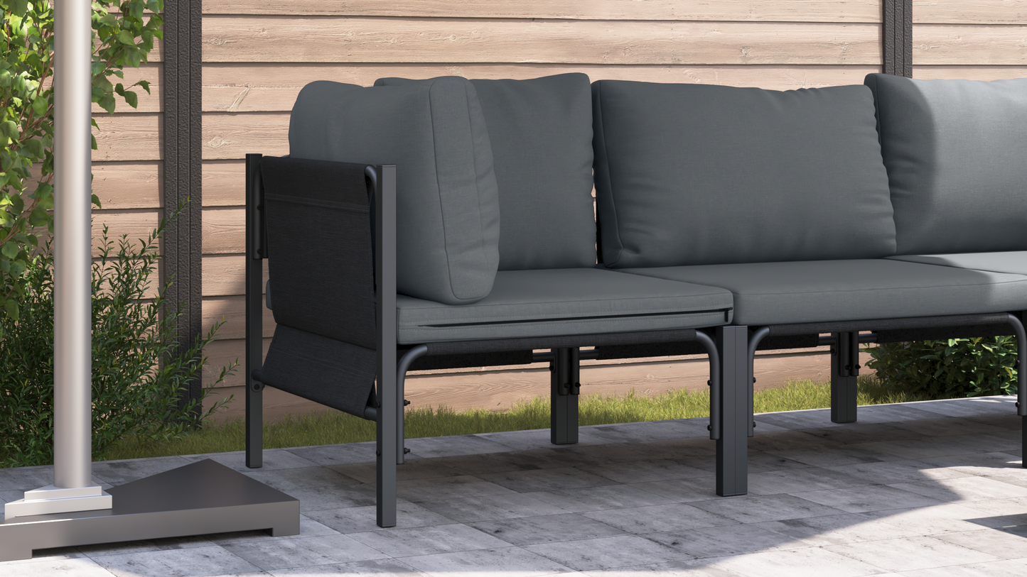 Utendørs Møbler med pute Antrasitt 80 x 80 x 71 cm Stål