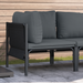 Utendørs Møbler med pute Antrasitt 80 x 80 x 71 cm Stål