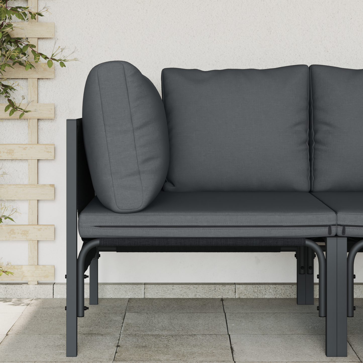 Utendørs Møbler med pute Antrasitt 80 x 80 x 71 cm Stål