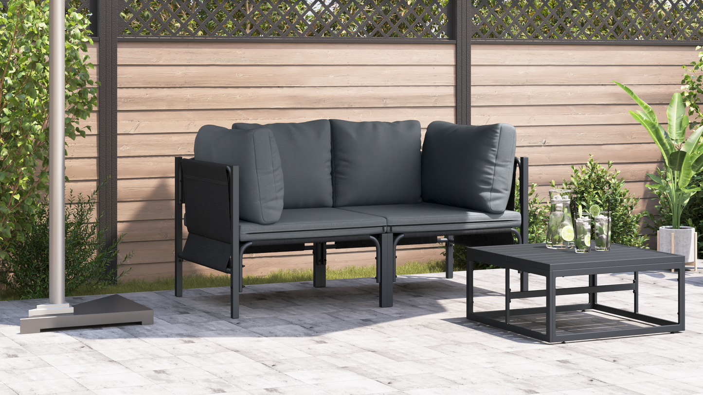 Utendørs Møbler med pute 2 Stk Antrasitt 80 x 80 x 71 cm Stål