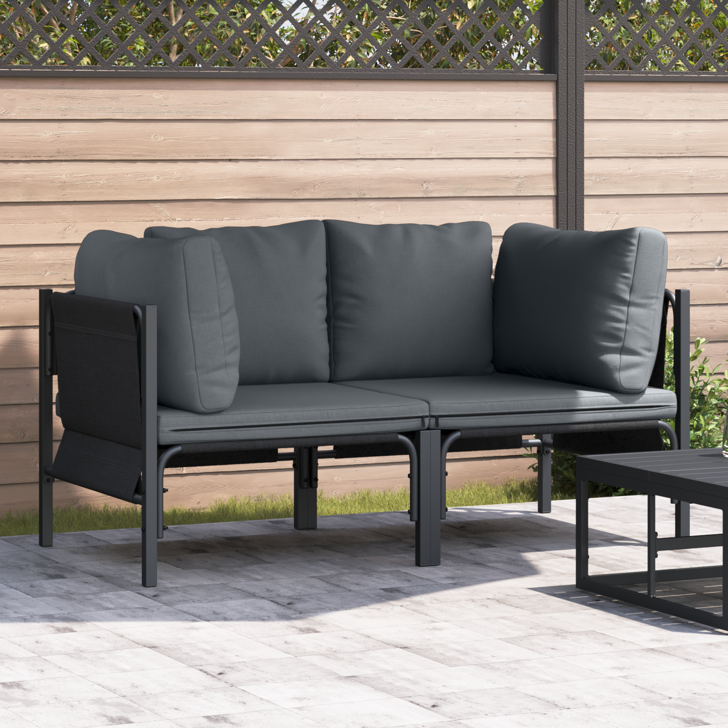 Utendørs Møbler med pute 2 Stk Antrasitt 80 x 80 x 71 cm Stål