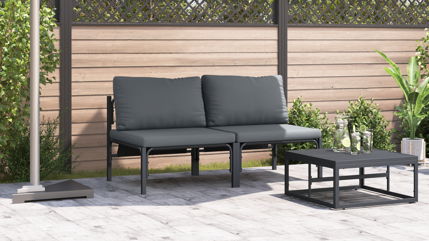 Utendørs Møbler med pute 2 Stk Antrasitt 80 x 80 x 71 cm Stål