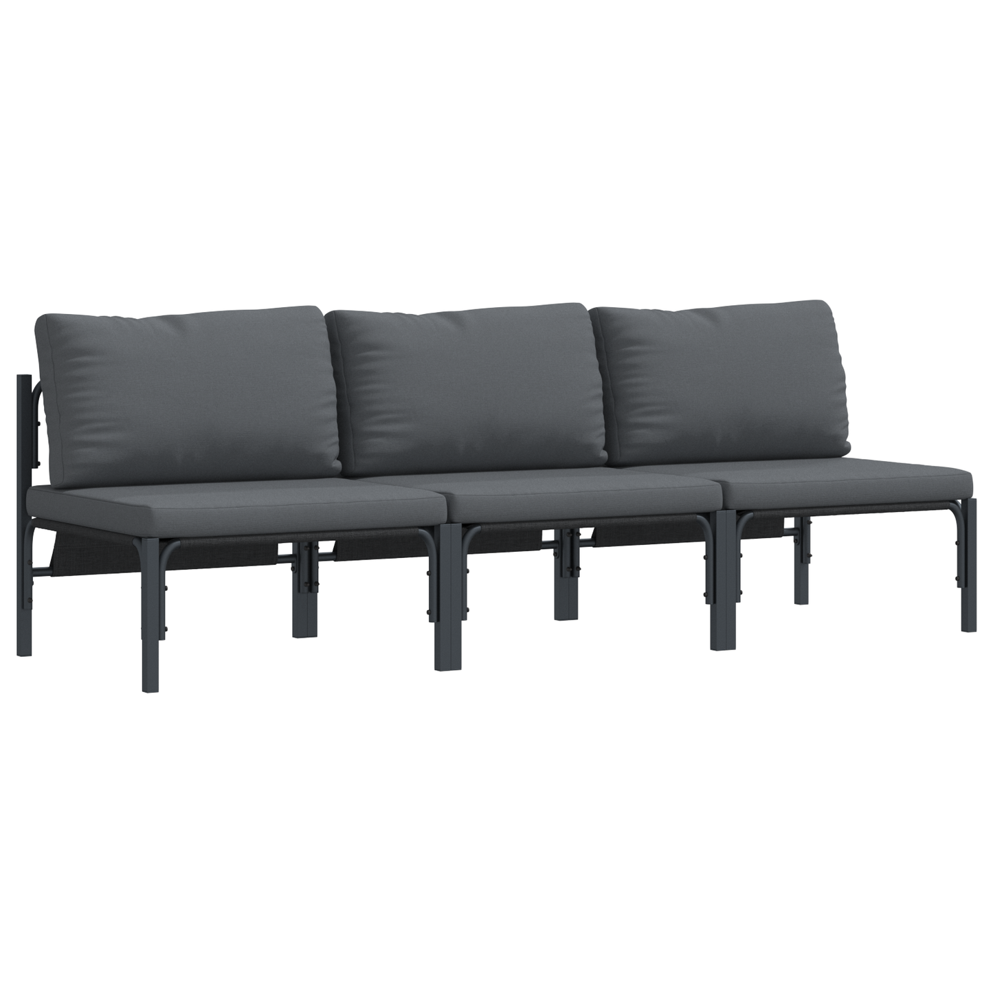 Utendørs Møbler med pute 3 Stk Antrasitt 80 x 80 x 71 cm Stål
